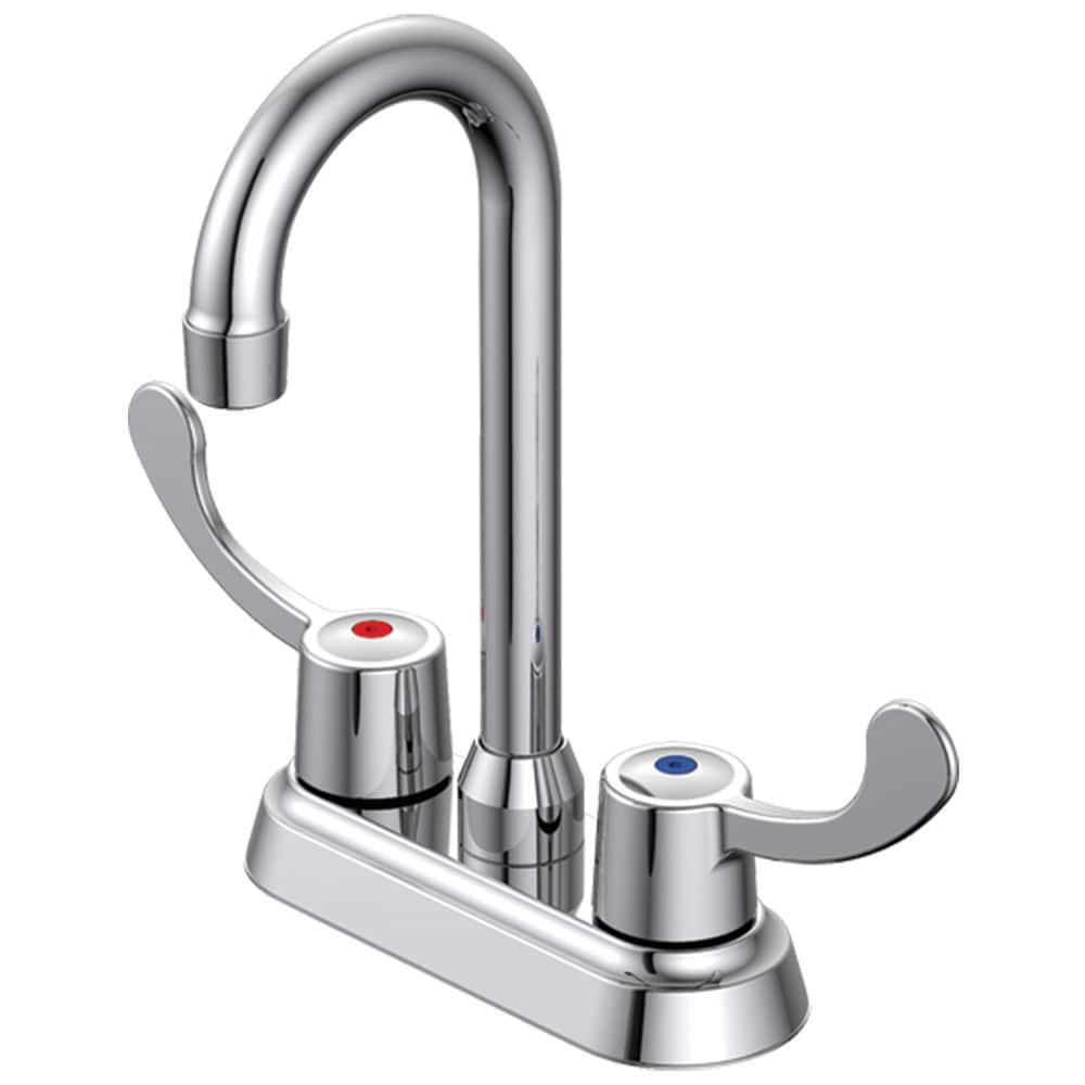 EZ-FLO 10227 Basic-N-Brass Chrome Single Handle Deck-mount Touch-on Bar and Prep Kitchen Faucet ( Deck Plate Included )