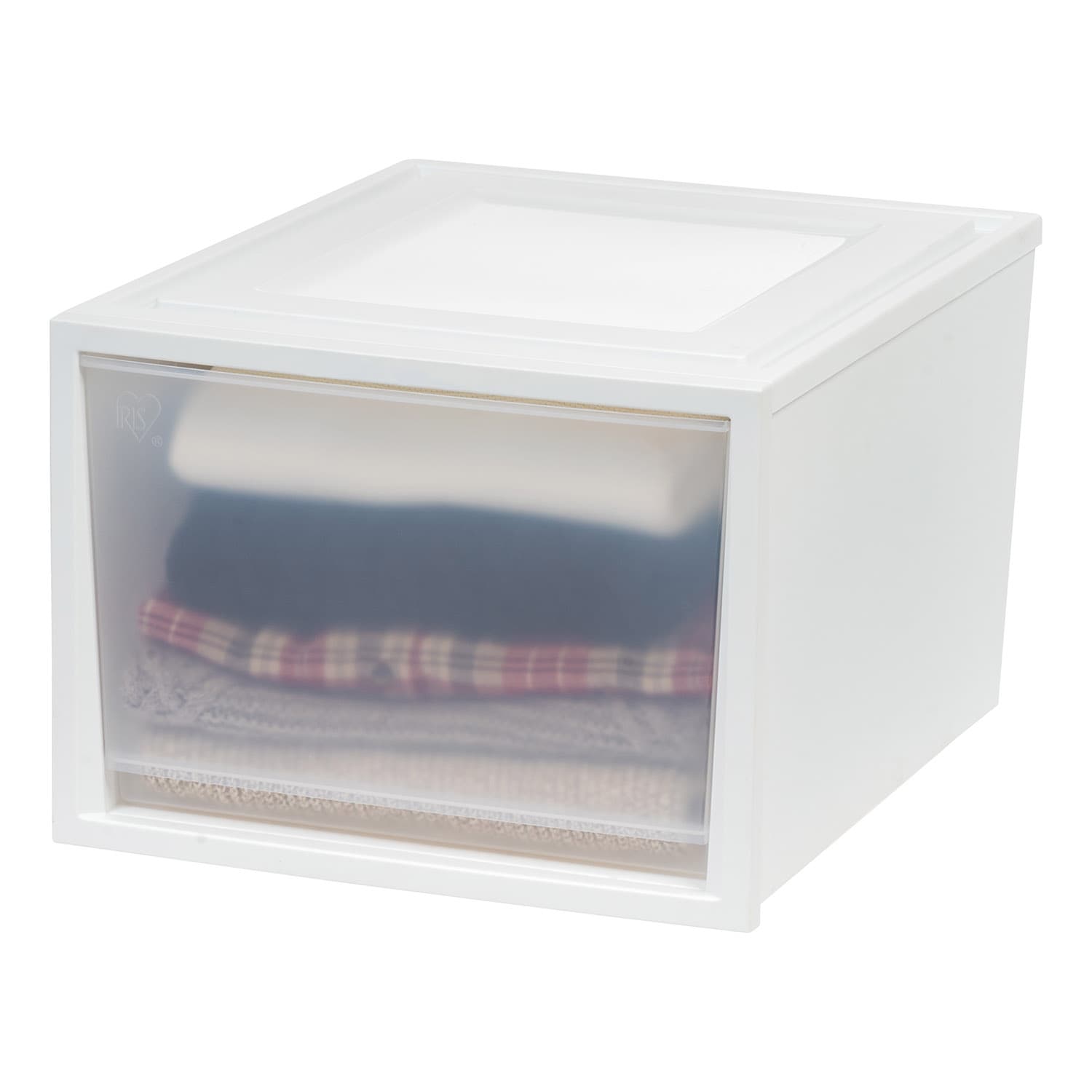 IRIS Gray Stackable Plastic Storage Drawer 5.38-in H x 8.5-in W x 13.13-in  D in the Storage Drawers department at