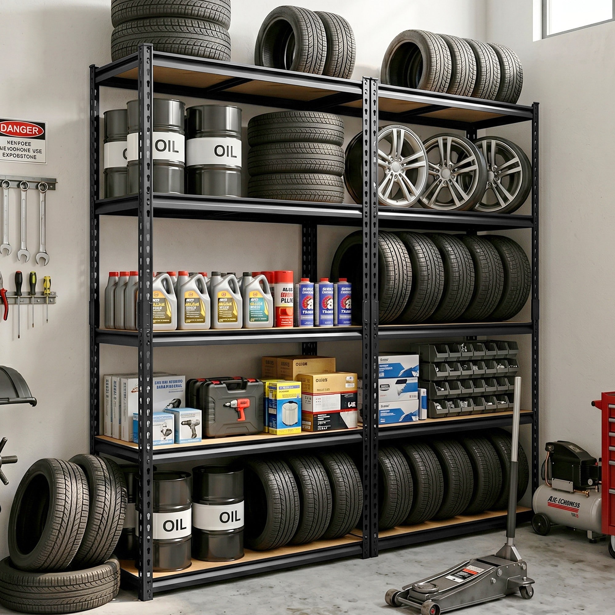 Cuschoice 35.5-in W x 15.8-in D x 70.8-in H Heavy-Duty 5-Tier Adjustable Garage Storage Shelving Unit 2000 lb Capacity