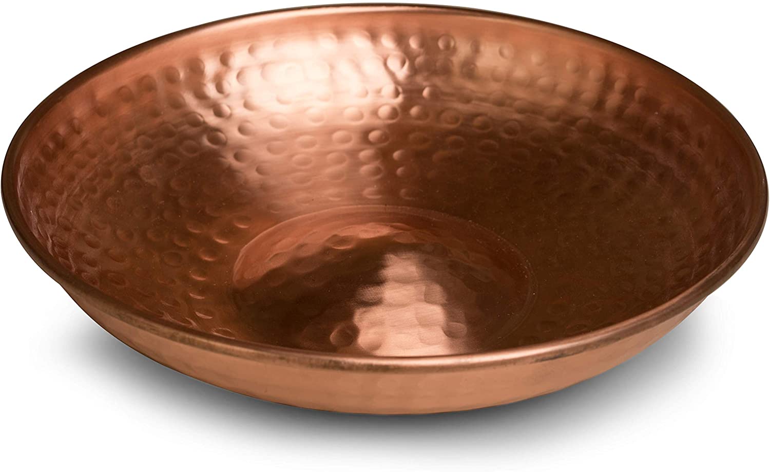 Copper Hand Hammered Hanging Bird Bath with Black Chain