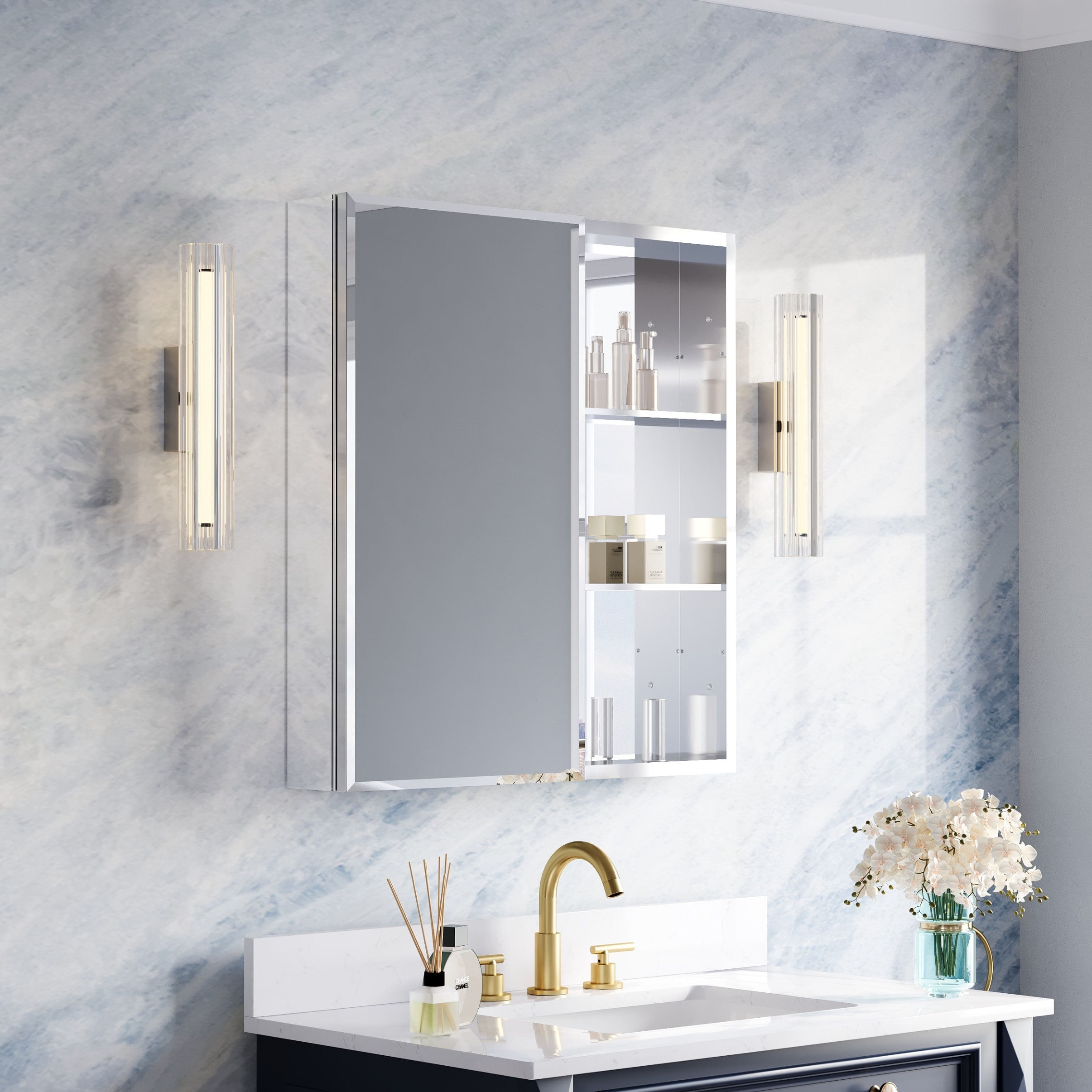 WELLFOR B16L1230MC Bathroom-Wall-Cabinets - View #2