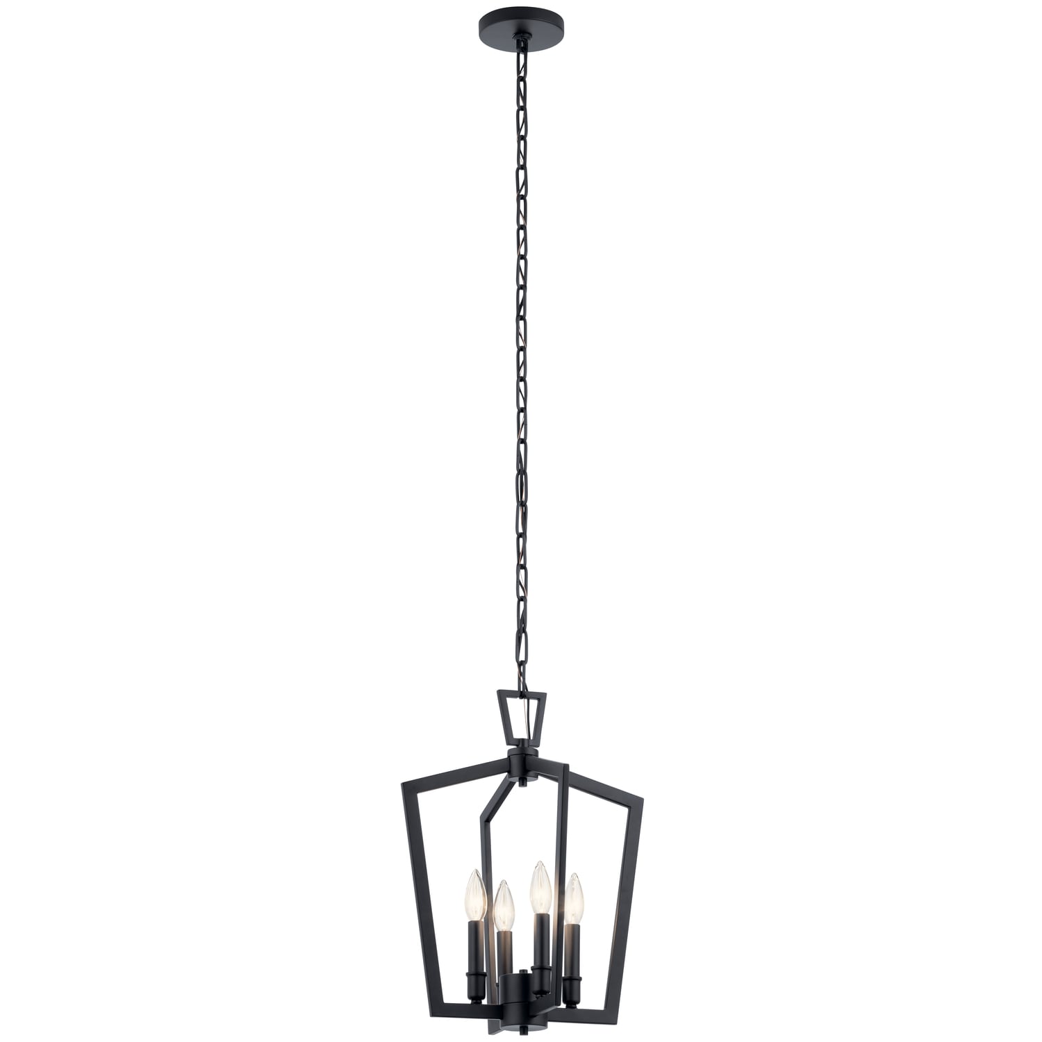 Kichler 43498BK Abbotswell 4 -Light Black Traditional Lantern Medium Hanging Pendant light
