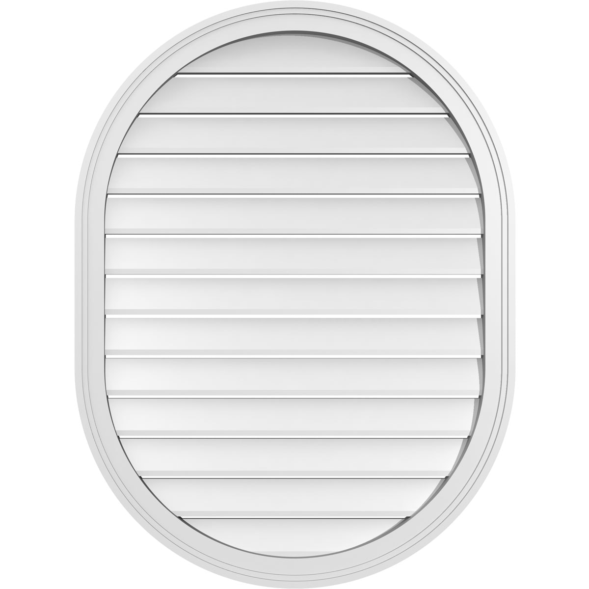 Ekena Millwork GVPVR30X4002SF 30-Inches x 40-Inches Off-white Oval PVC Gable Louver Vent