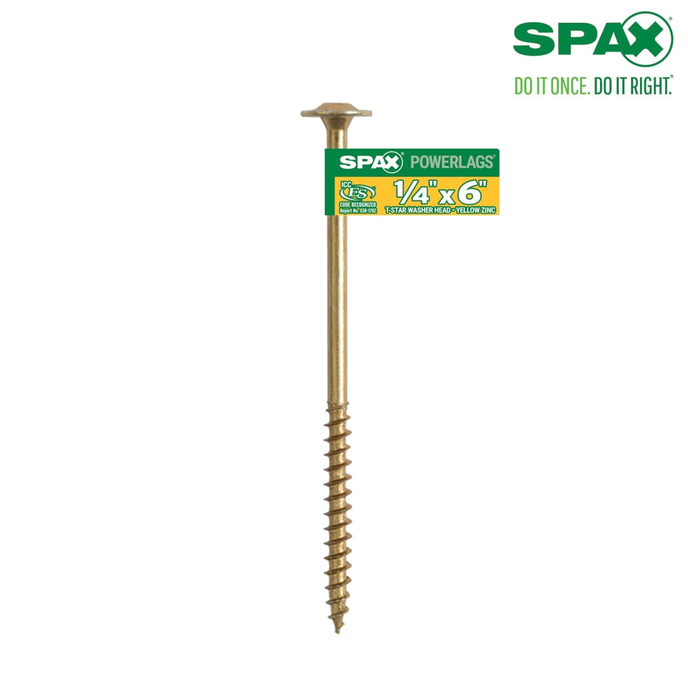 SPAX 4581020701527 1/4-in x 6-in Yellow/Gold Zinc-Plated Washer -Head Interior Structural wood screws
