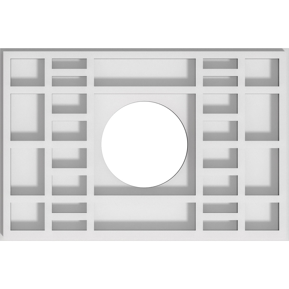 Ekena Millwork CMP10X6BX-03000 Beaux 10-in W x 6.625-in L Contemporary White PVC Whole Ceiling Medallion