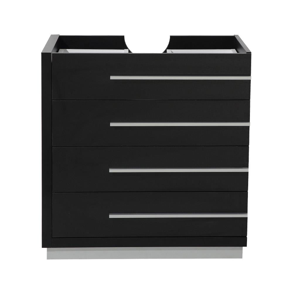 Fresca FCB8030BW Livello 30-in Black Bathroom Vanity Base Cabinet without Top