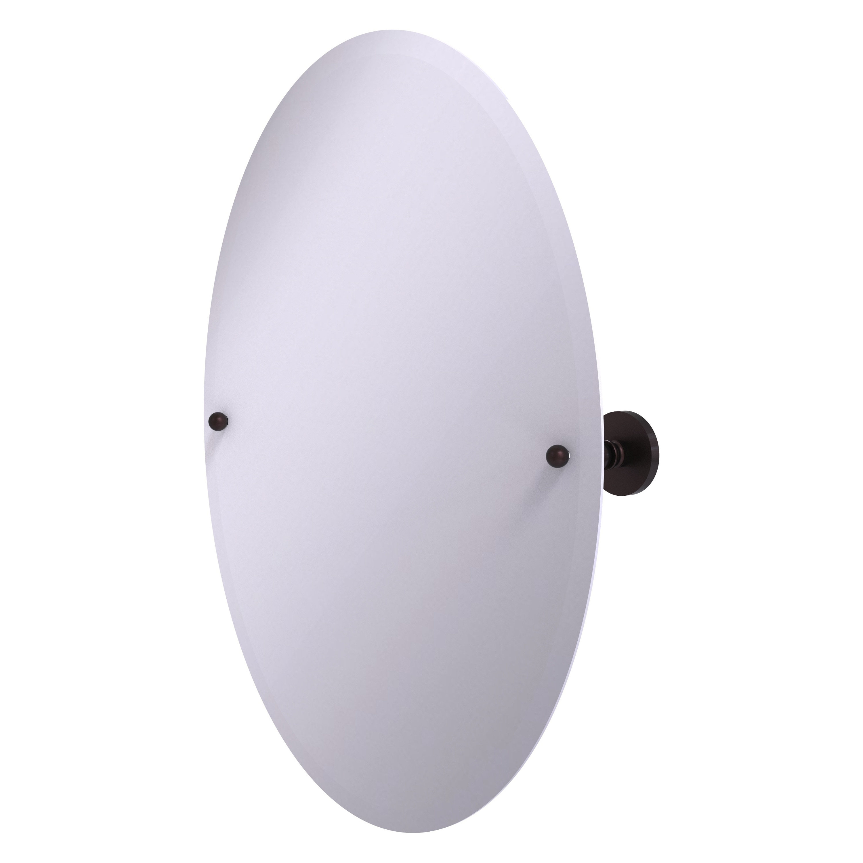 Allied Brass P1091-ABZ Prestige Skyline 21-Inches x 26-Inches Beveled Frameless Oval Tilting Bathroom Vanity Mirror ( Antique Bronze )