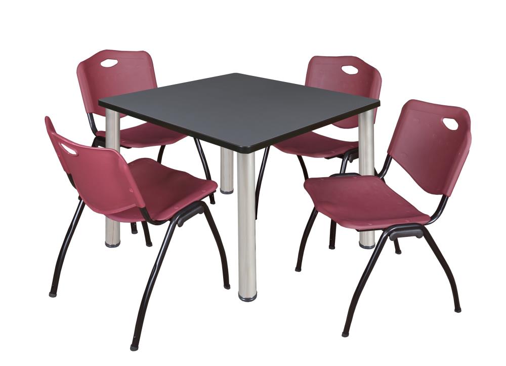 Regency TB4242GYBPCM47BY Breakroom Gray 4-Person Training Table (42-in W x 29-in H)