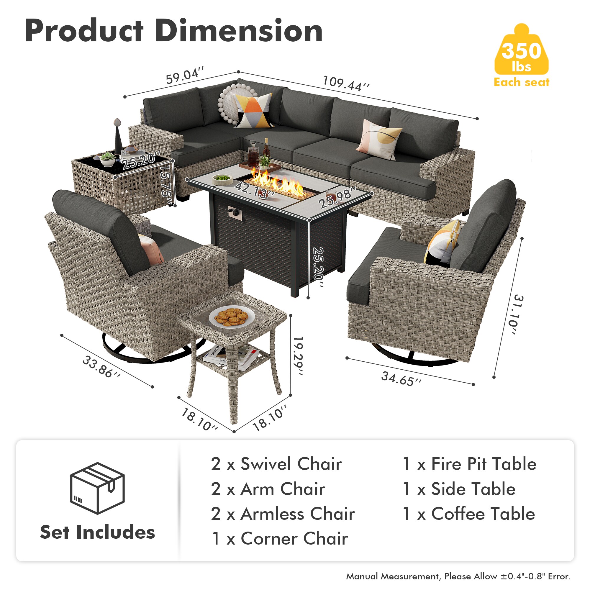 Ovios RFPTS109Y Patio-Conversation-Sets - View #11