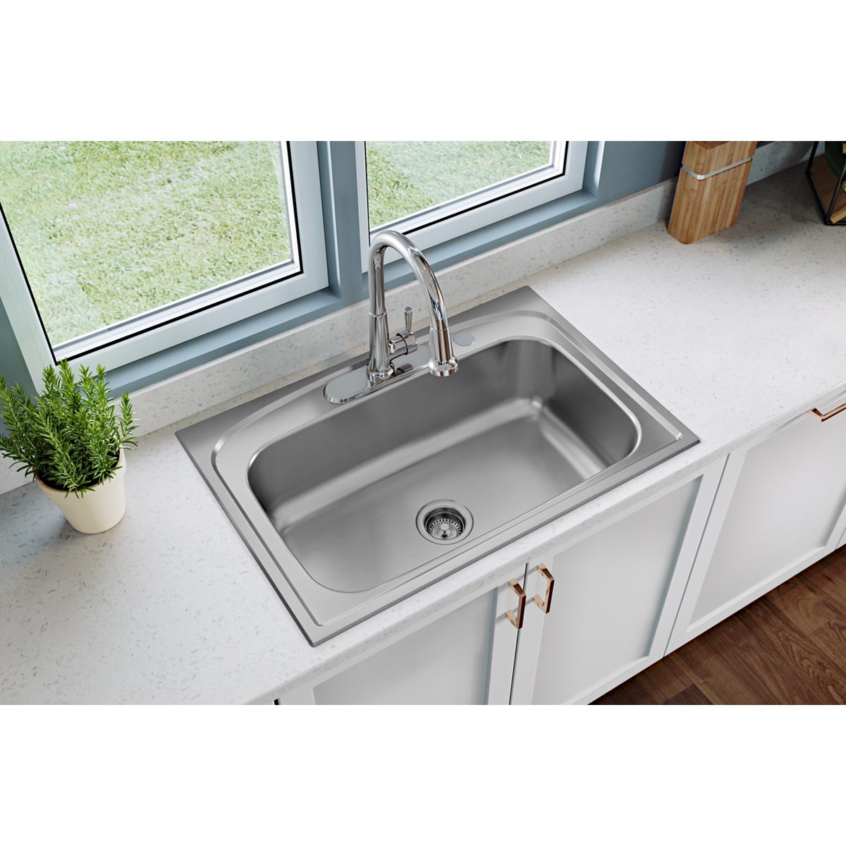Elkay LK6000CR Everyday Chrome Single Handle Deck-mount Pull-down Kitchen Faucet with Sprayer