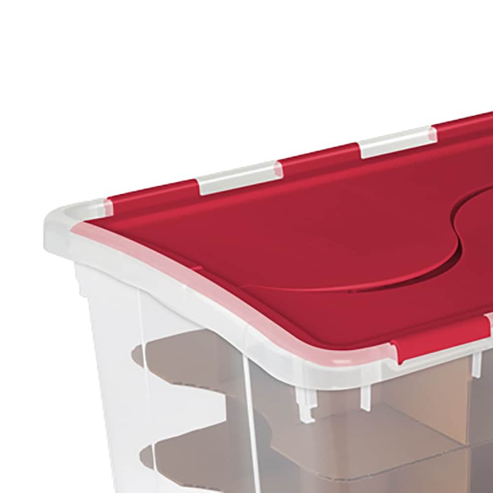 Sterilite Corporation 6.63-in x 2.75-in 1-Compartment Clear Plastic  Ornament Storage Box at