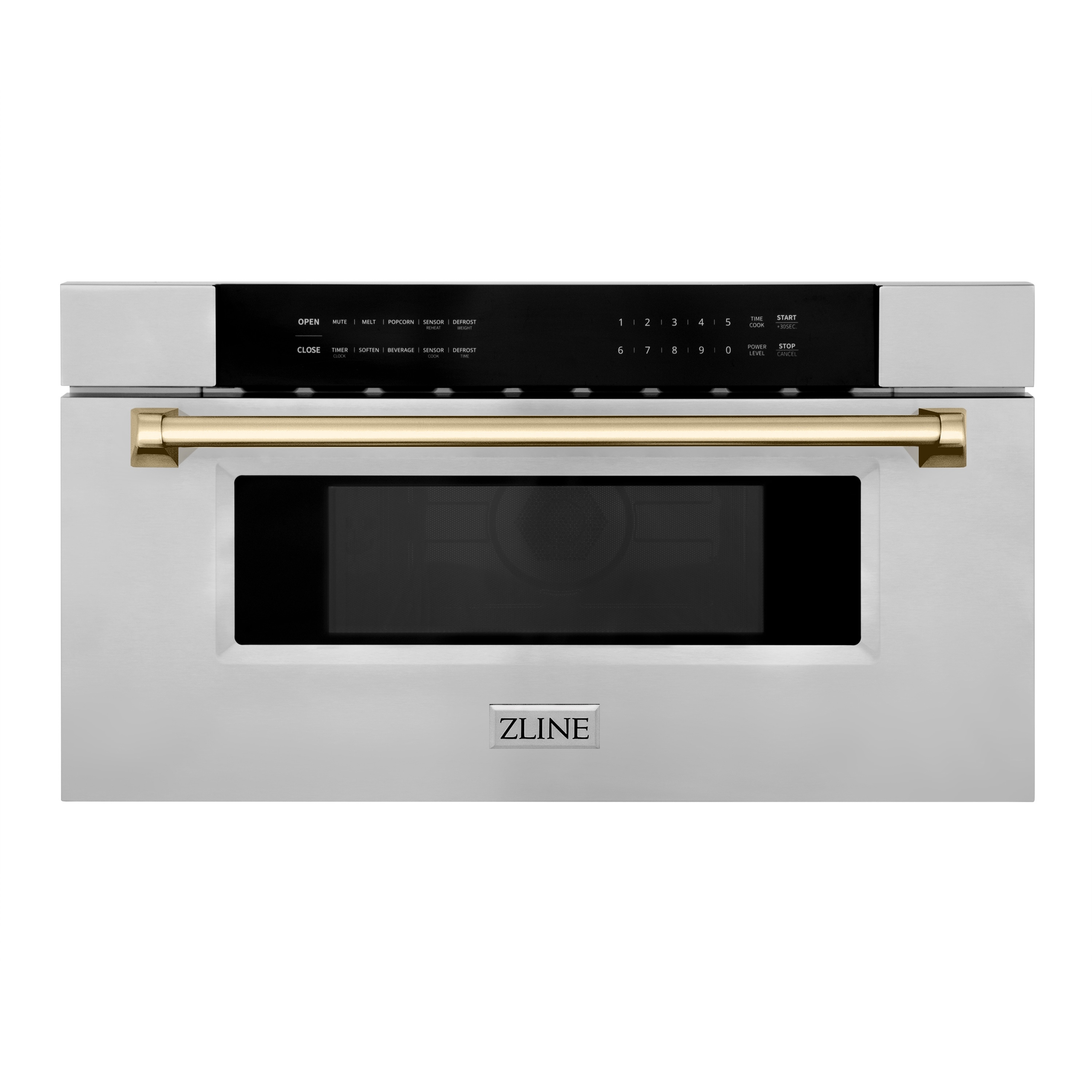 ZLINE KITCHEN & BATH MWDZ-30-G 29.75-in 1.2-cu ft 1000 -Watt Microwave Drawer ( Stainless Steel with Polished Gold Handle )