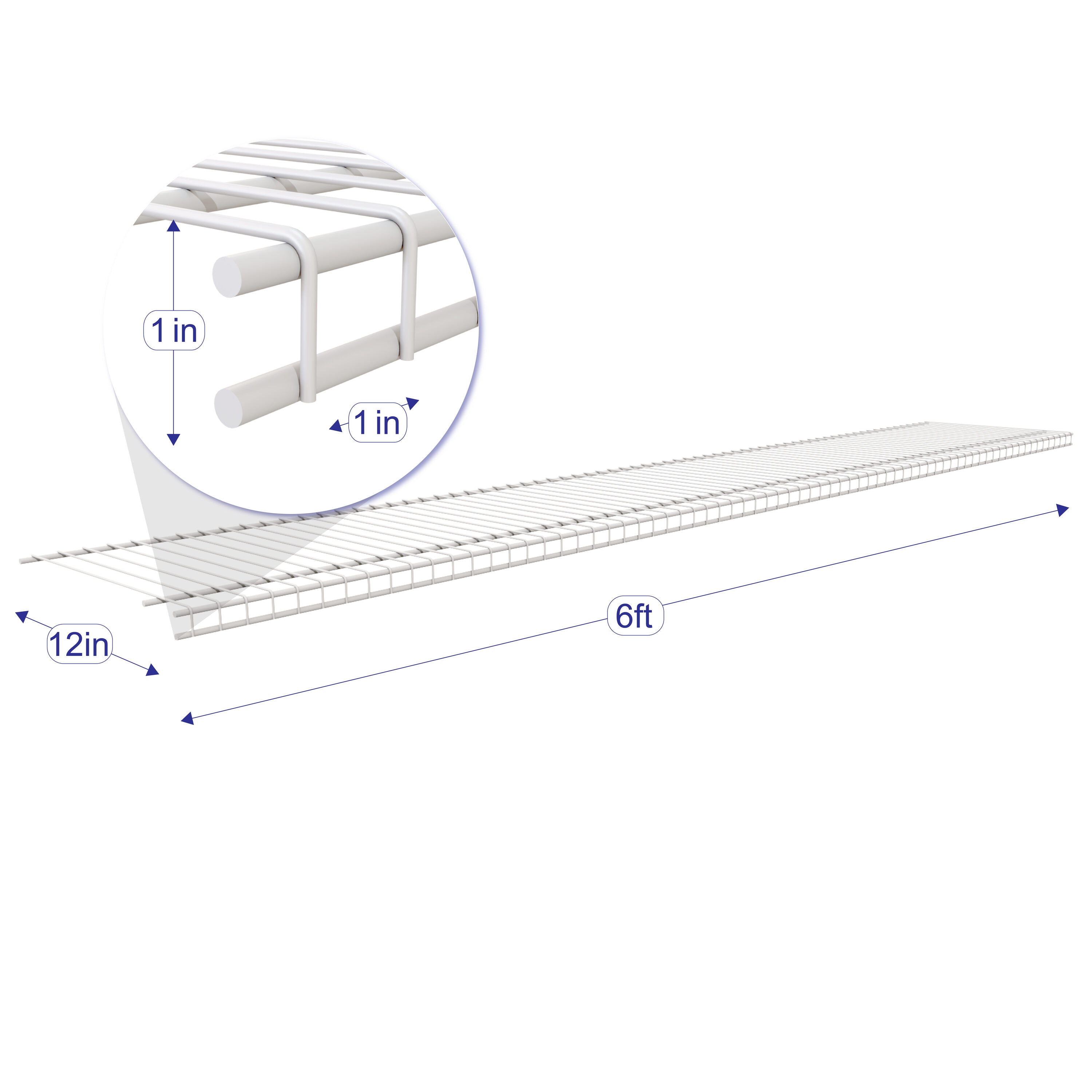 Project Source 6-ft x 12-in White Universal Wire Shelf in the Wire Closet  Shelves department at