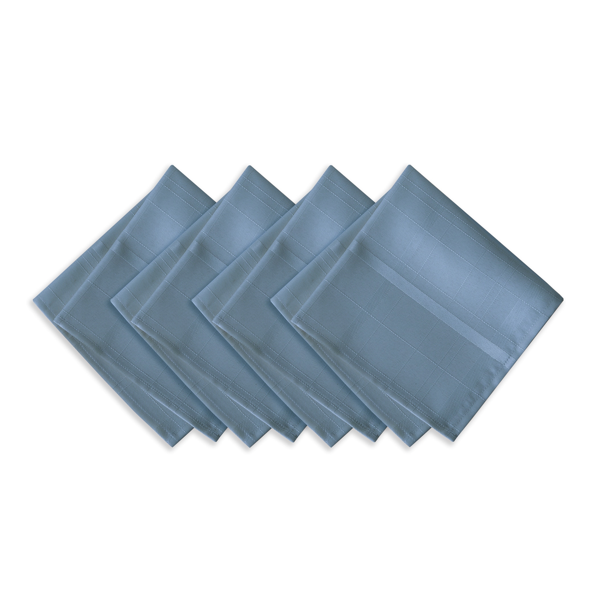 Elrene Home Fashions 026865995015 Elegance Plaid Damask 4 -Pack Shadow Blue Polyester Square Napkin(s)