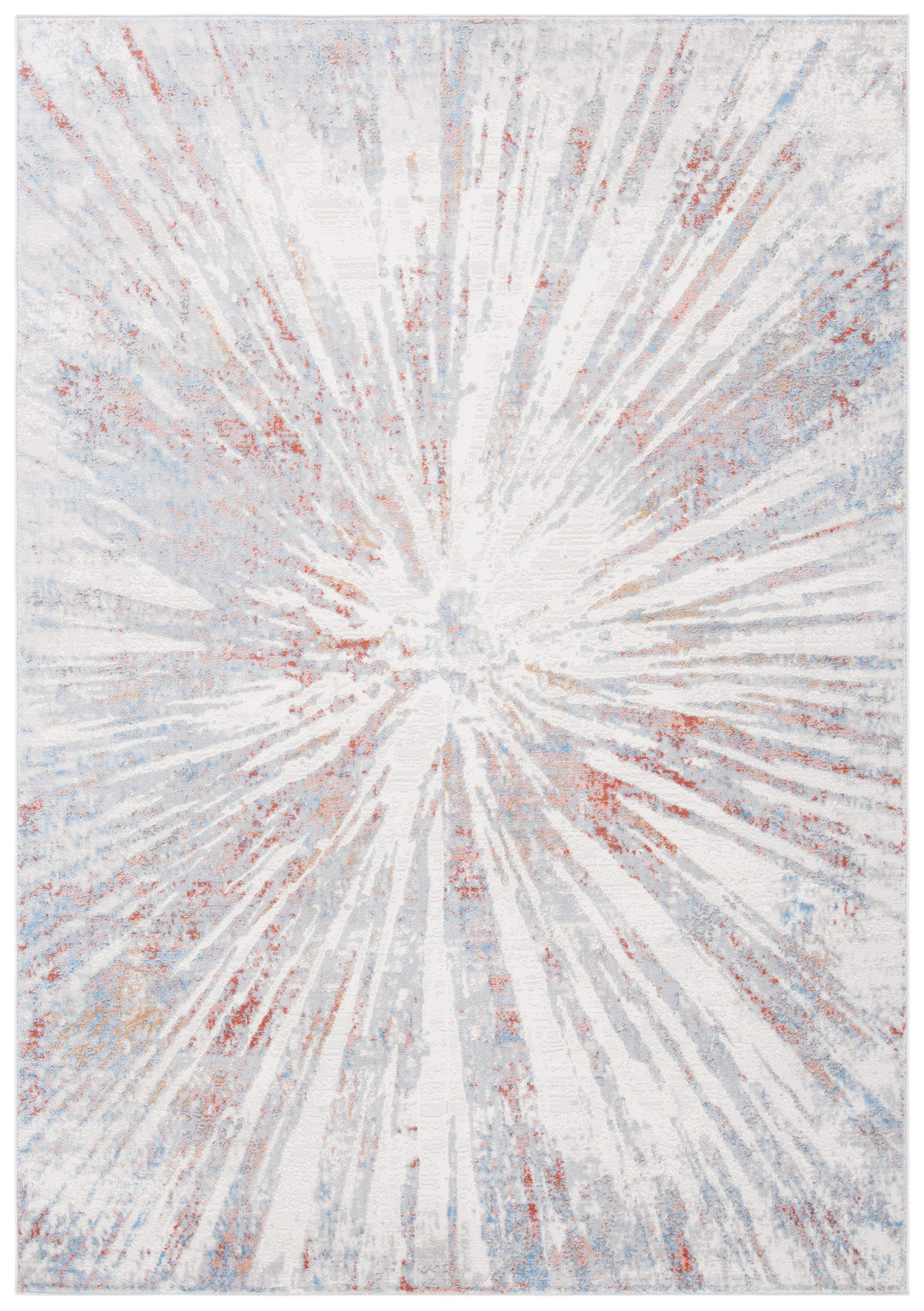 Safavieh ALA449G-8 Amelia Gertrude 8 x 10 (ft) Loomed Synthetic Gray/Rust Rectangular Indoor Distressed/Overdyed Bohemian/Eclectic Area rug