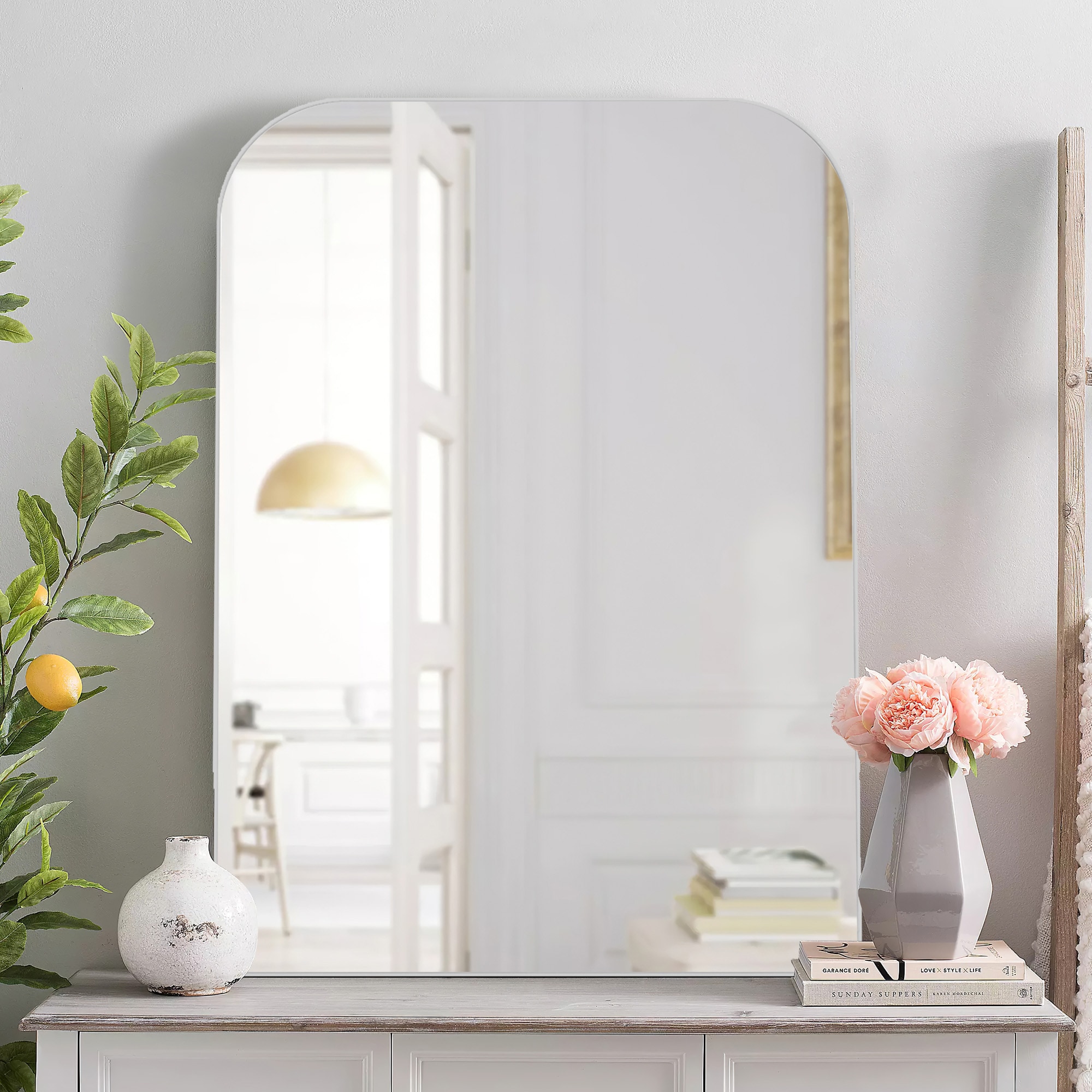 Dovelina LS-A-MR05044 24-Inches W x 32.0-Inches H Rectangle Sliver Framed Wall Mirror