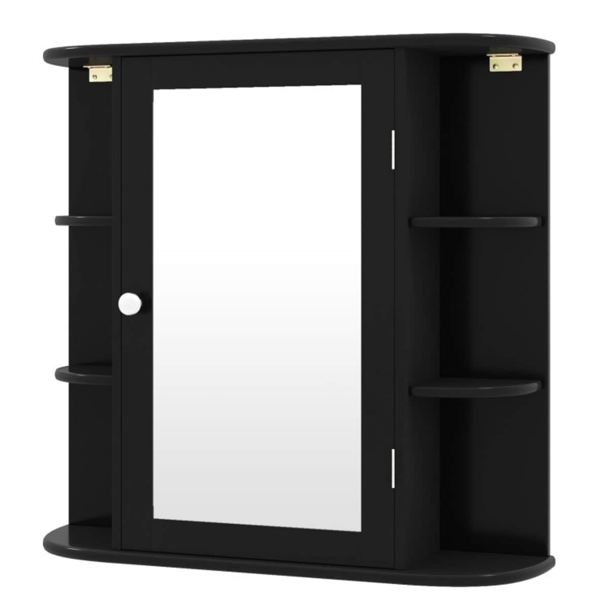 Volenca 26-in W x 25-in H x 6.5-in D Surface-Mount MDF Medicine Cabinet with Open Side Shelves #VOL-IITPFJ