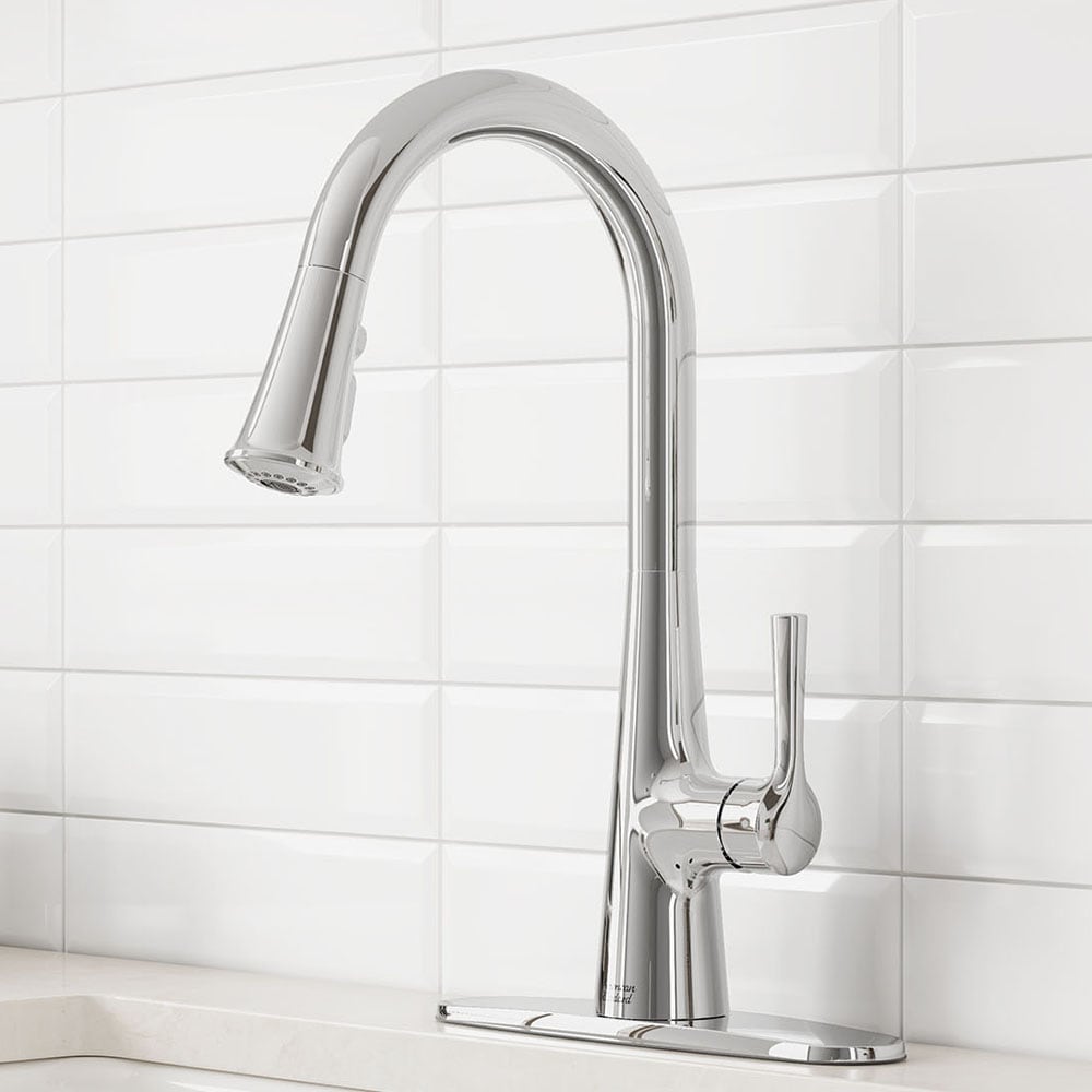 American Standard 7441300.002 Southport Chrome Single Handle Deck-mount Pull-down Kitchen Faucet with Sprayer
