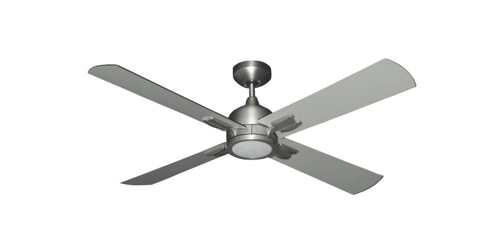TroposAir 88751 Captiva 52-in Integrated LED Outdoor Satin Steel with Satin steel painted blades Blades Ceiling Fan With Light - Remote Included ( 4 -Blade )