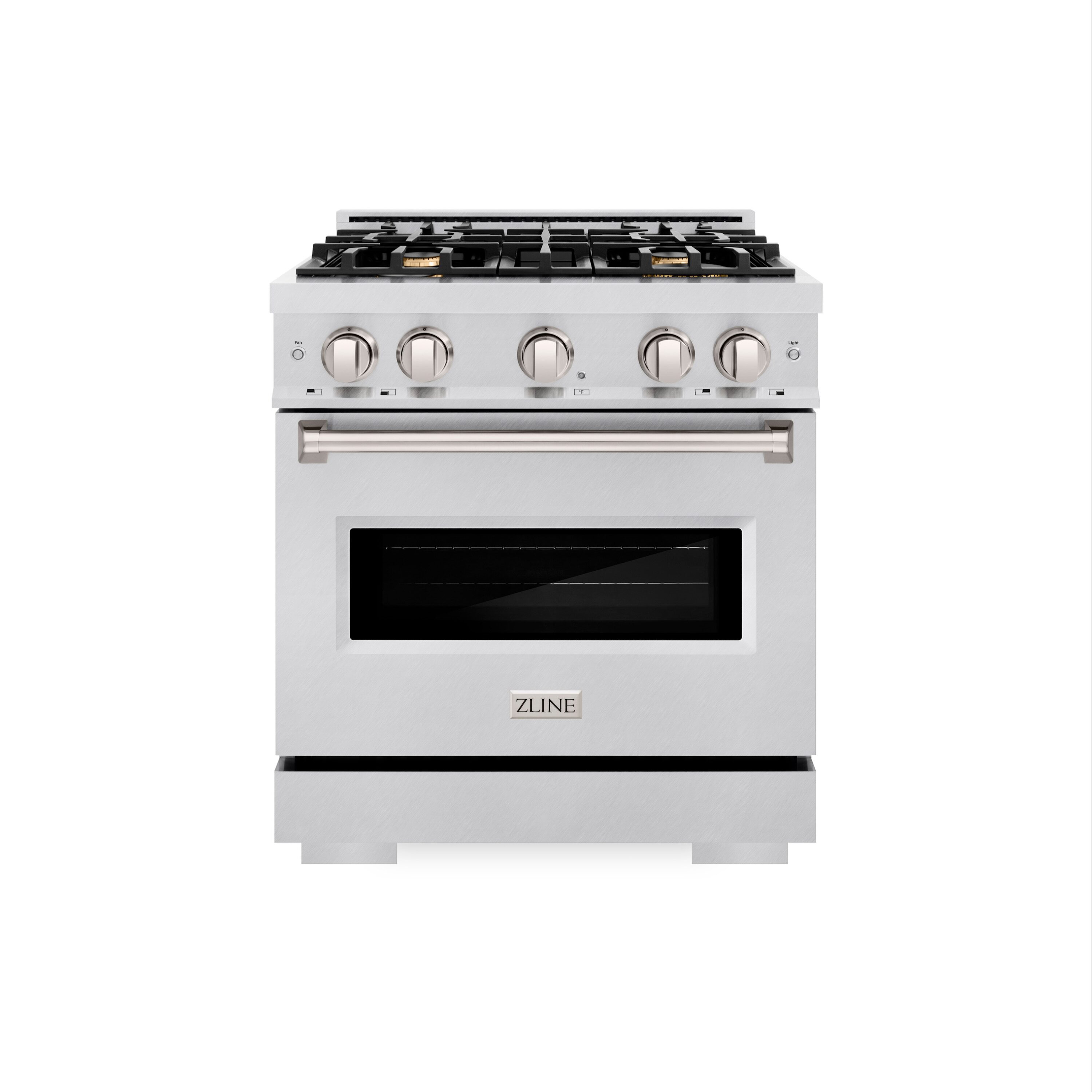 ZLINE KITCHEN & BATH CGRS-BR-30 Classic 30-in 4 burners 4.2-cu ft Convection Oven Freestanding Liquid Propane Gas Range ( Fingerprint Resistant Stainless Steel w/Brass Burners )