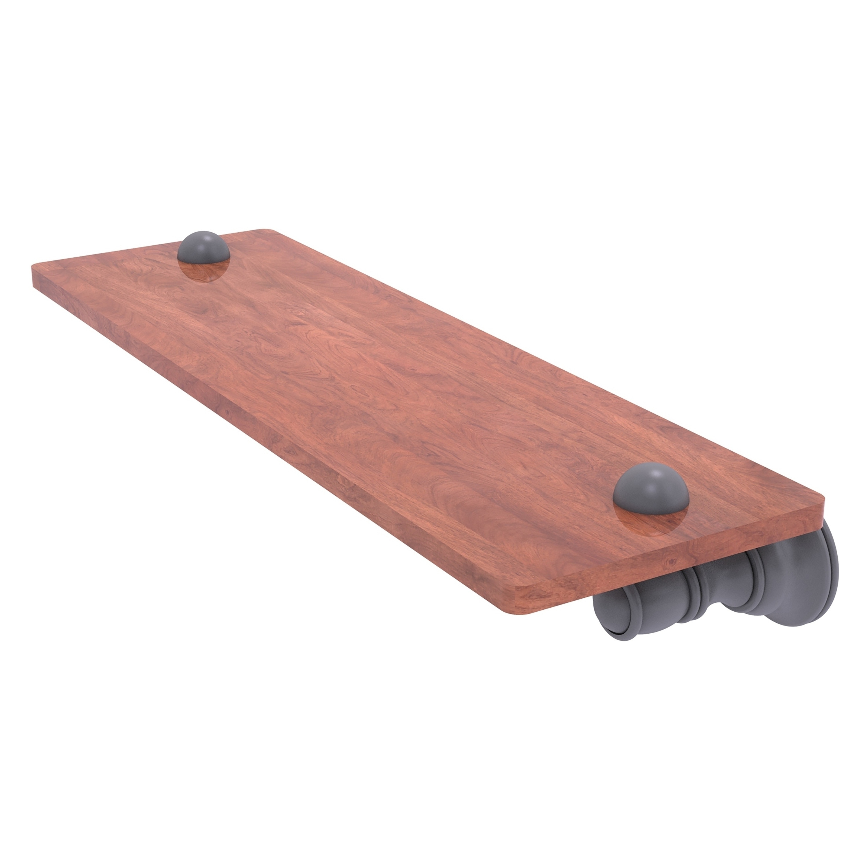 Allied Brass CL-1-16-IRW-GYM Carolina Matte Gray Wall mount Bathroom Shelf ( 16-in x 2.4-in x 5-in )