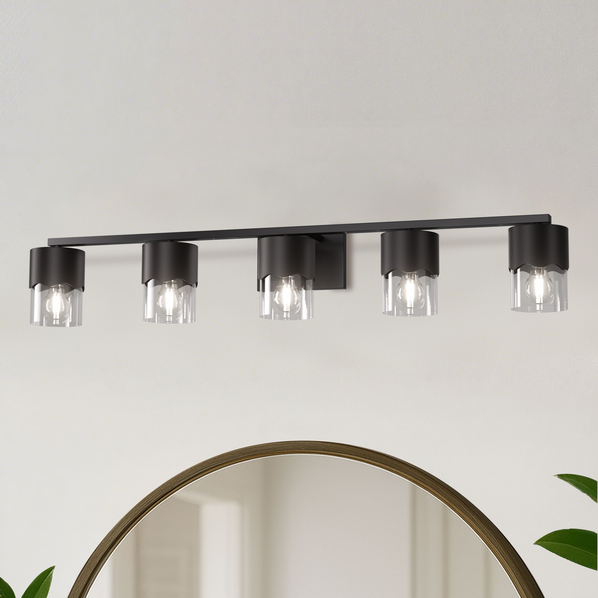 Maxax Luminous Essence 43.25-in 5 Light Matte Black Modern/contemporary Vanity light