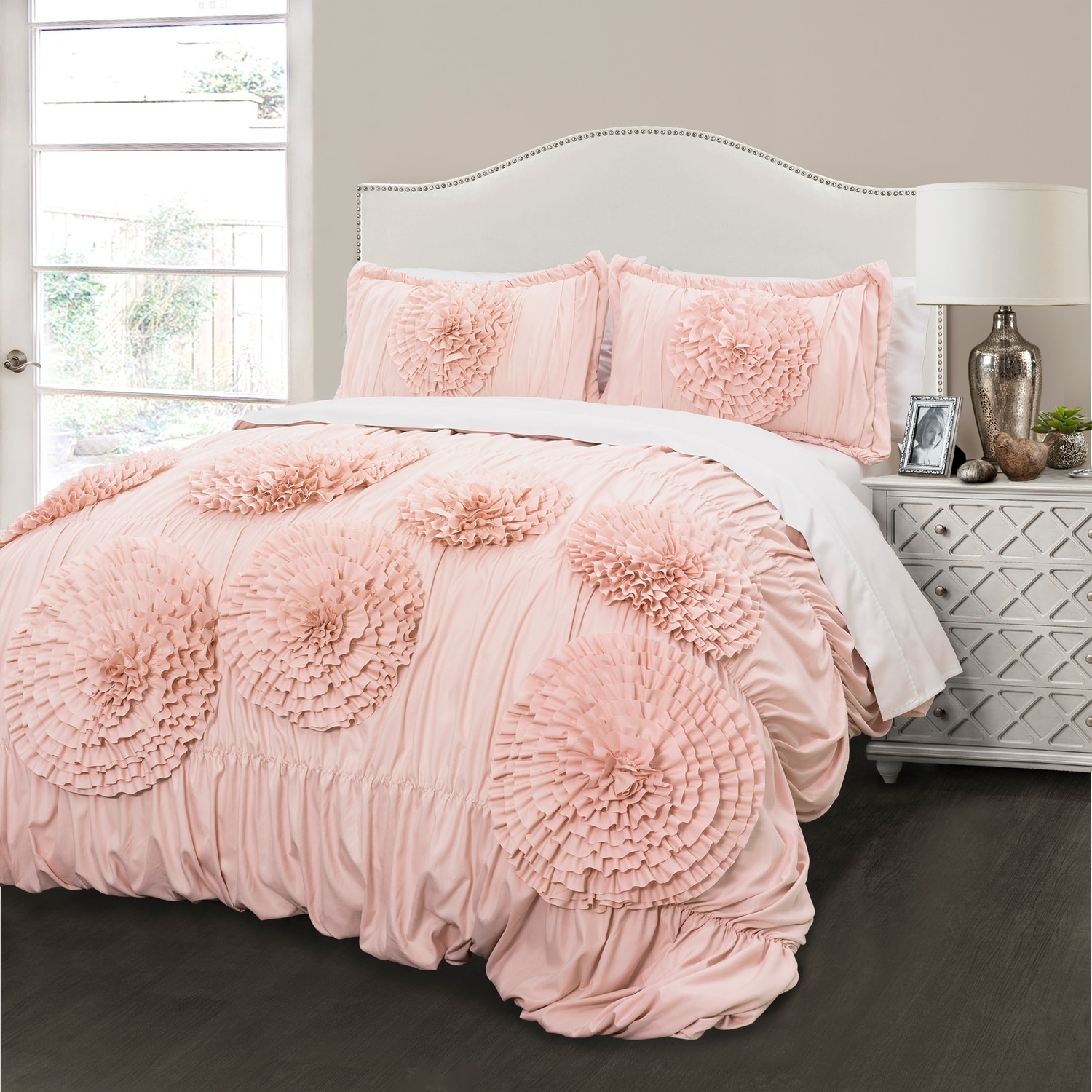 Lush Decor 16T000399 Pink Blush Solid King Comforter