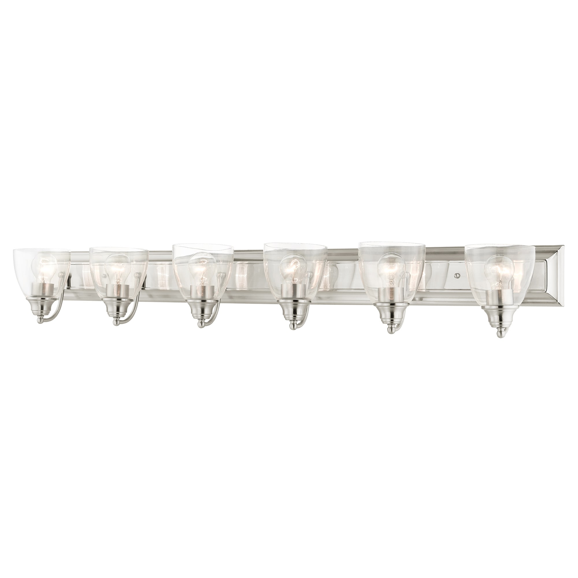 Livex Lighting 17076-91 Birmingham 48-in 6 -Light Brushed Nickel Transitional Vanity light