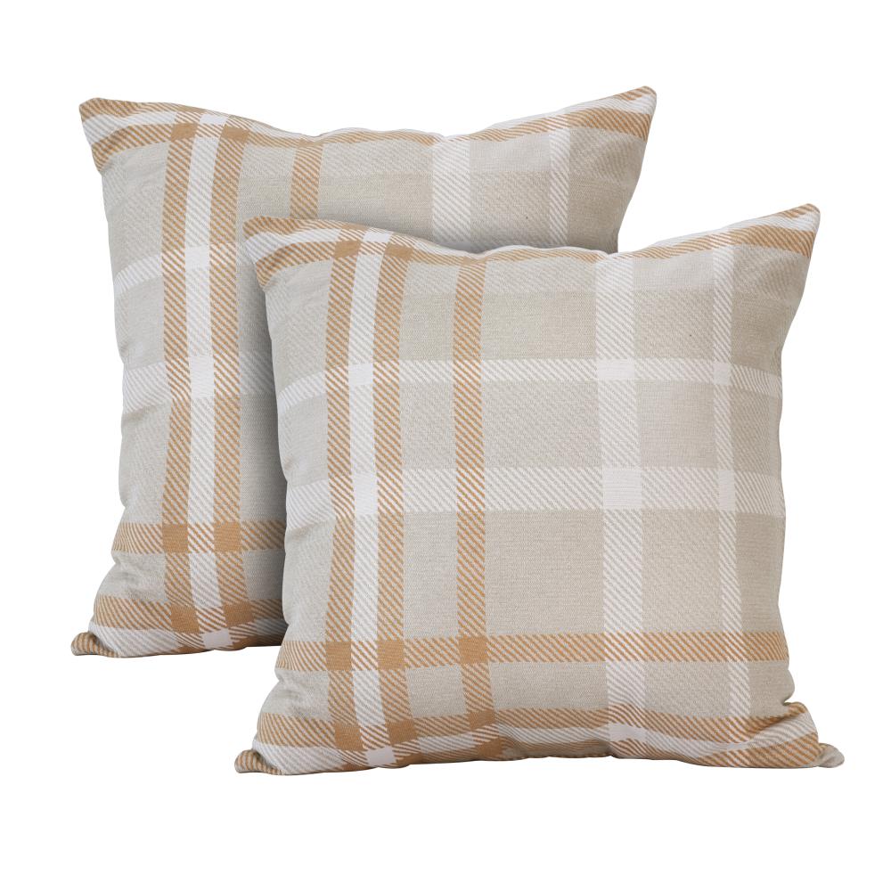 Astella KT2-TP24-FA34 Pacifica 2-Pack Striped Tartan Tuscan Rectangular Lumbar Pillow
