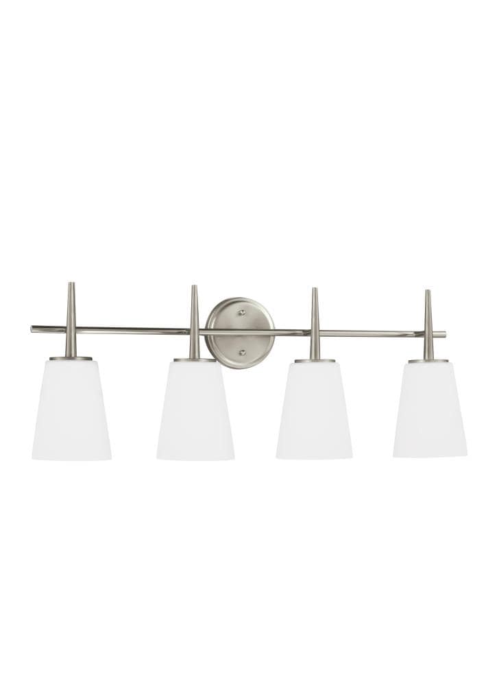 Generation Lighting 4440404EN3-962 Driscoll 30.75-in 4 -Light Brushed Nickel Modern/contemporary Vanity light