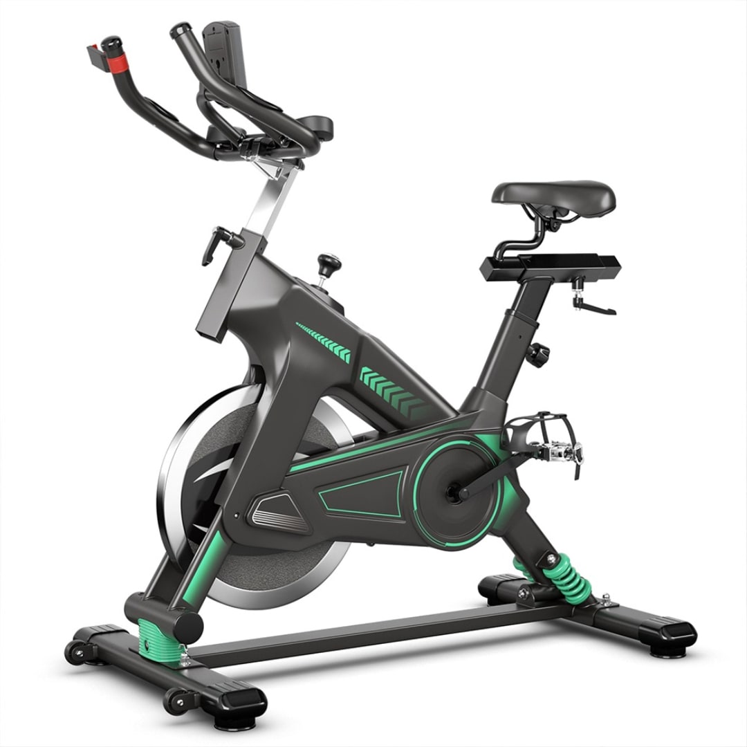 Slickblue D-CO-37673PS Magnetic Resistance Indoor Non-Foldable Exercise Bike with Adjustable Handlebars and Real Cycling Simulation