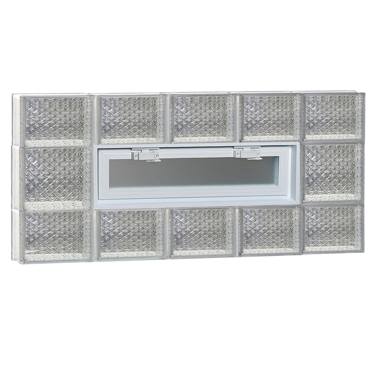 REDI2SET V4020DP Diamond Glass 38-3/4-in x 19-1/4-in Frameless Replacement Vented Glass Block Window