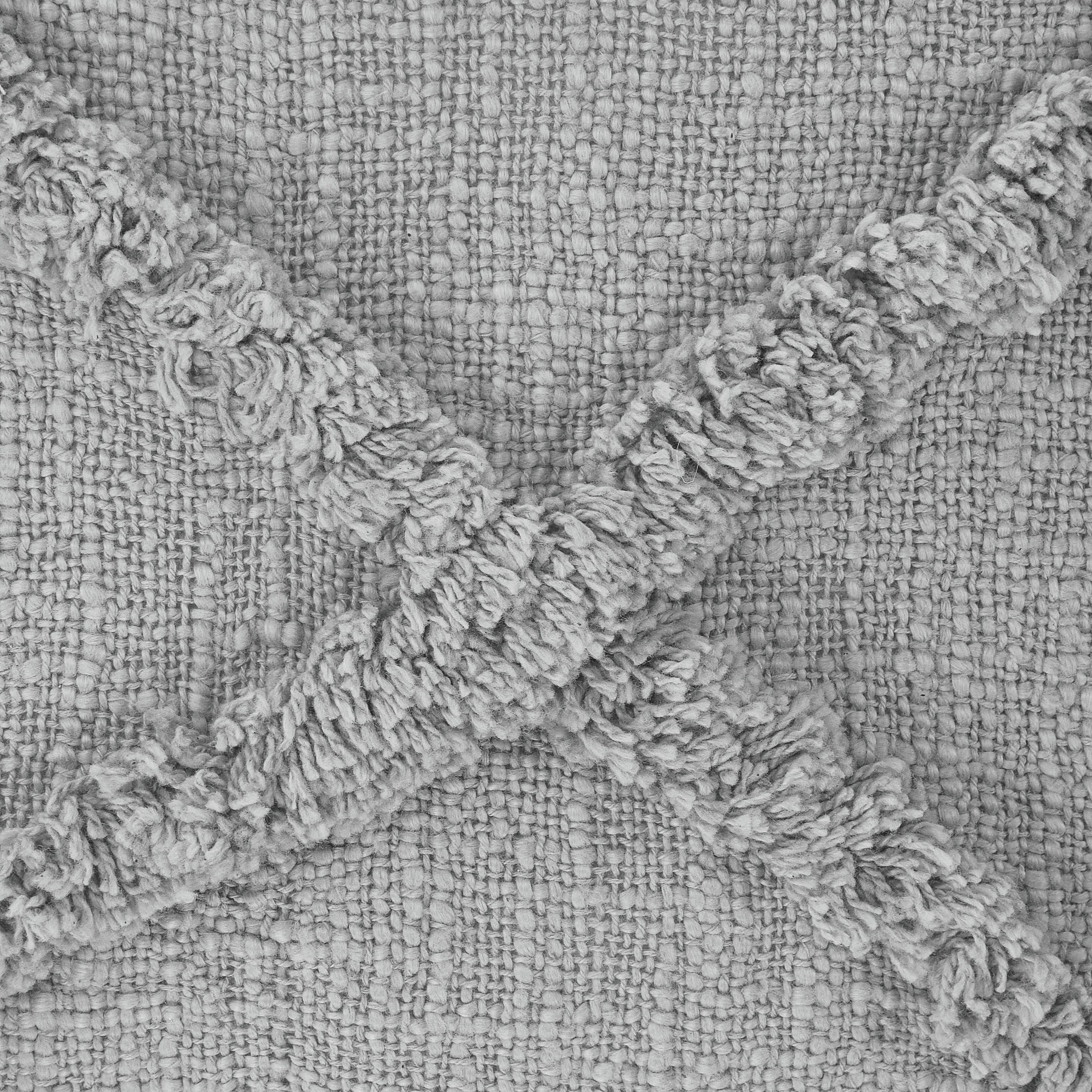 Gray Diamond Tufted Cotton Square Throw Pillow, 18"