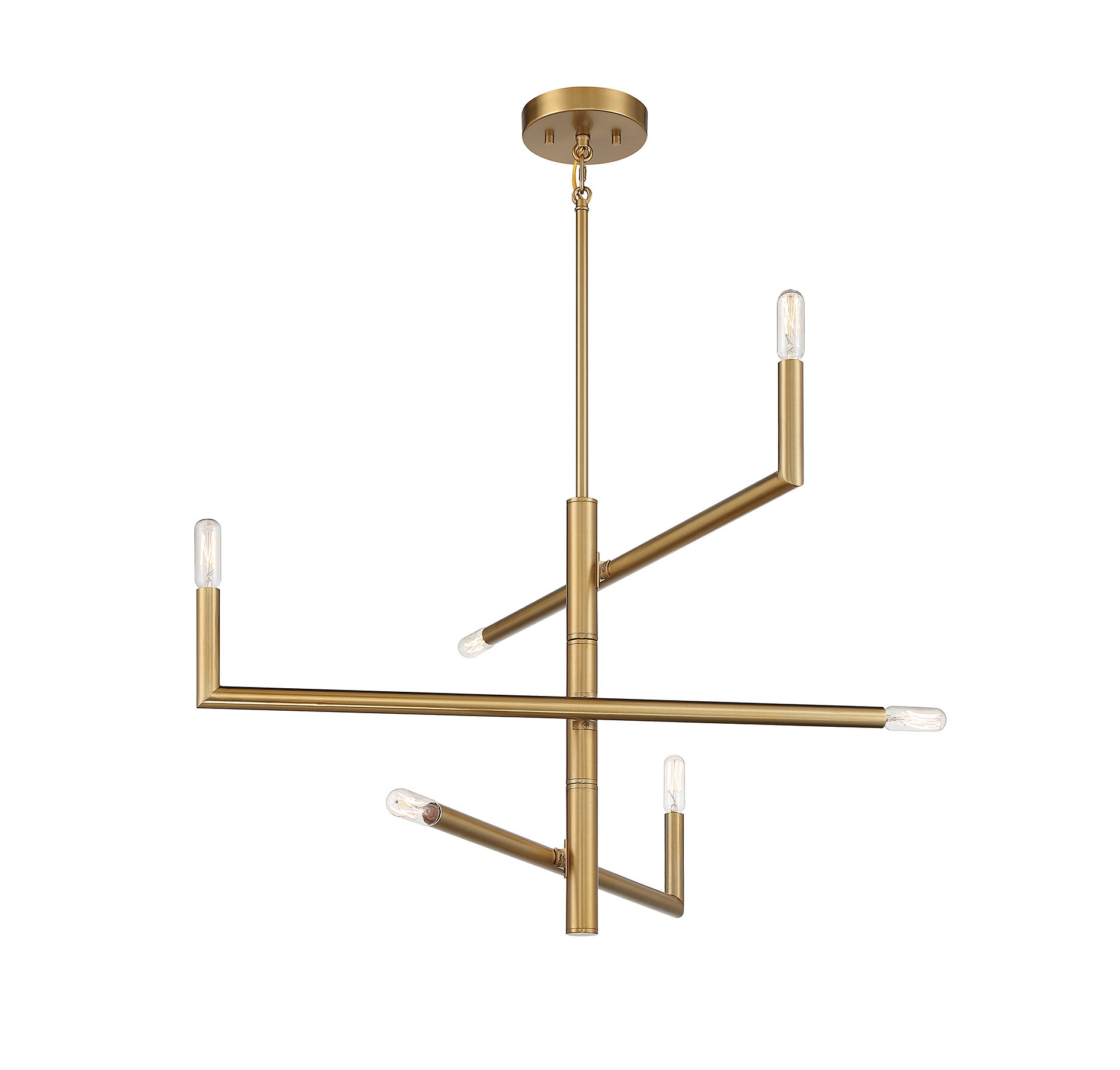 Cristofer 6-Light Adjustable Warm Brass Chandelier