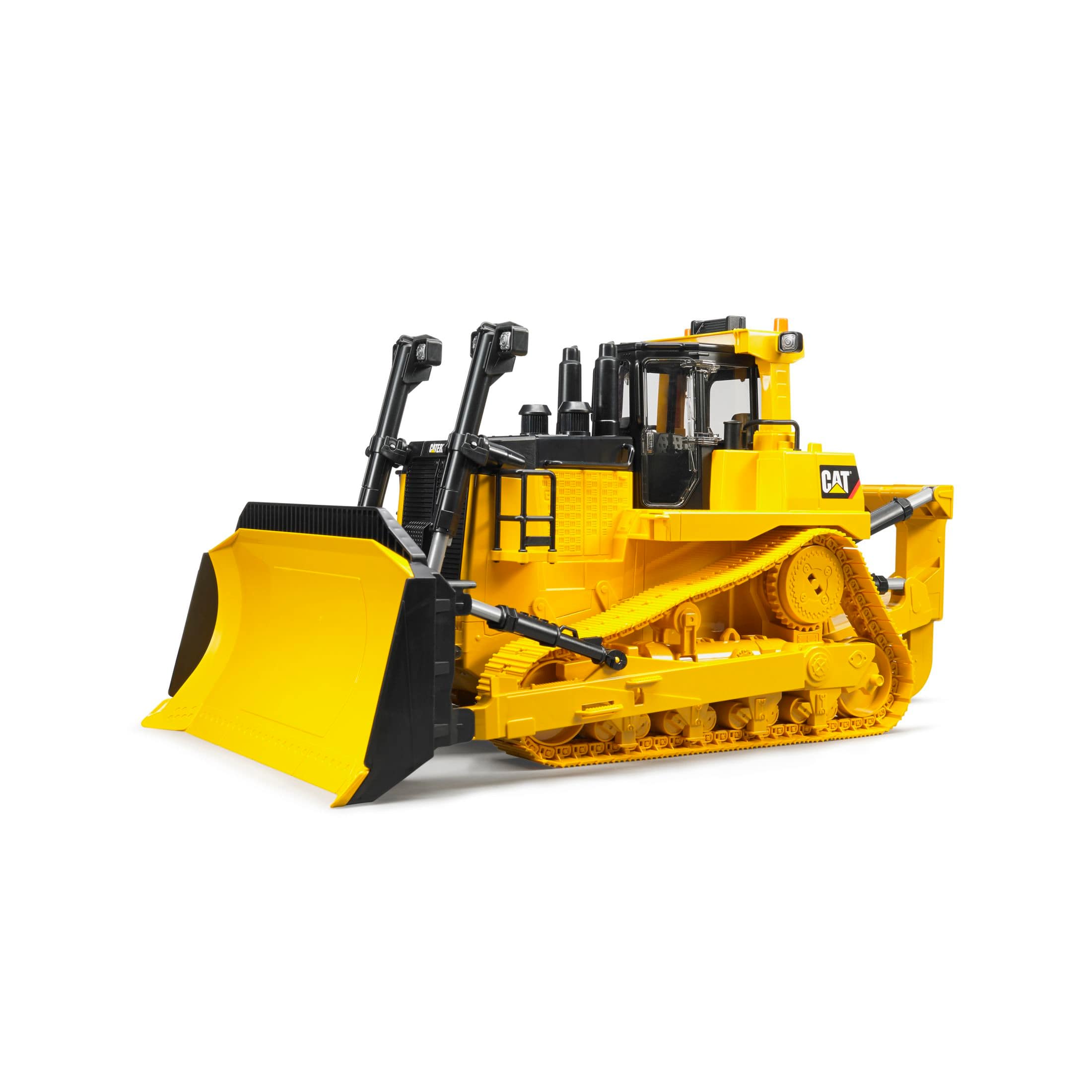 Lehman's 1357760 Bruder 02453 CAT Large Track-Type Tractor – 1:16 Scale Bulldozer with Adjustable Blade - Ripper - Opening Cab Doors