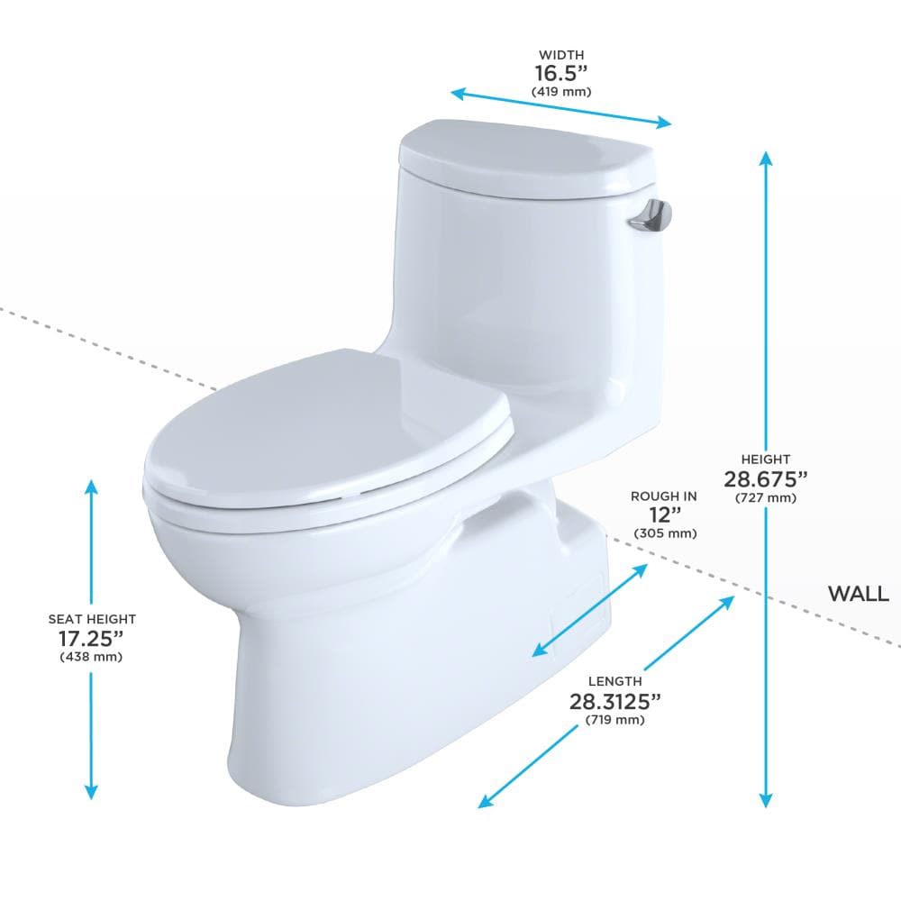 TOTO Carlyle II Cotton White Elongated Chair Height WaterSense Toilet ...