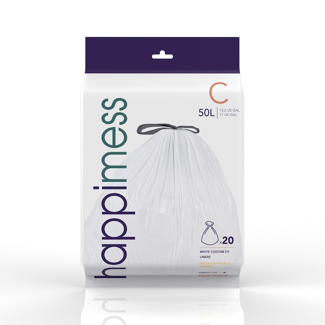 happimess 13.2-Gallons White Plastic Recycling Drawstring Trash Bag (3 ...