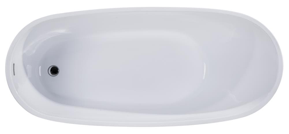 68'' White Freestanding Acrylic Soaking Bathtub
