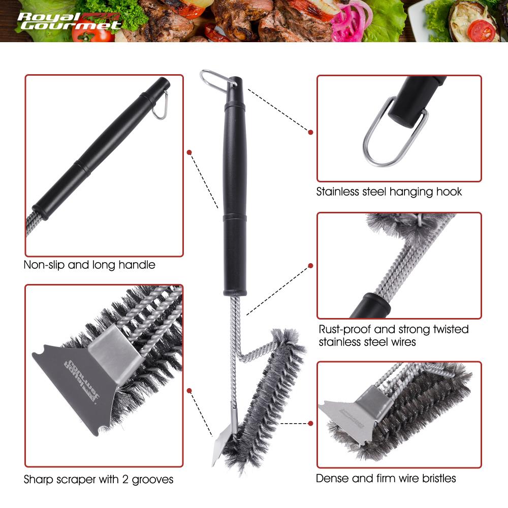 Royal Gourmet Grill Cleaning Brush Set With 18'' Wire Bristle