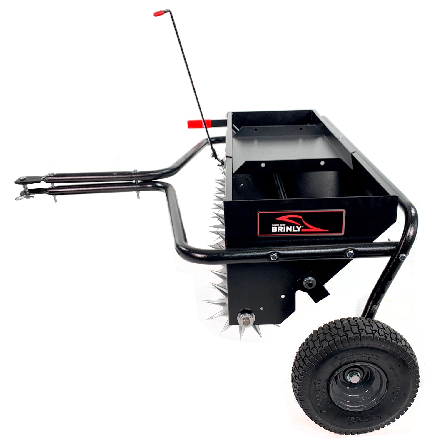 Brinly 40-in Aerator Spreader with Weight Tray, Pneumatic Tires, Hitch Pin Included AS2-40BH-P Sansujyuku sansujyuku.com