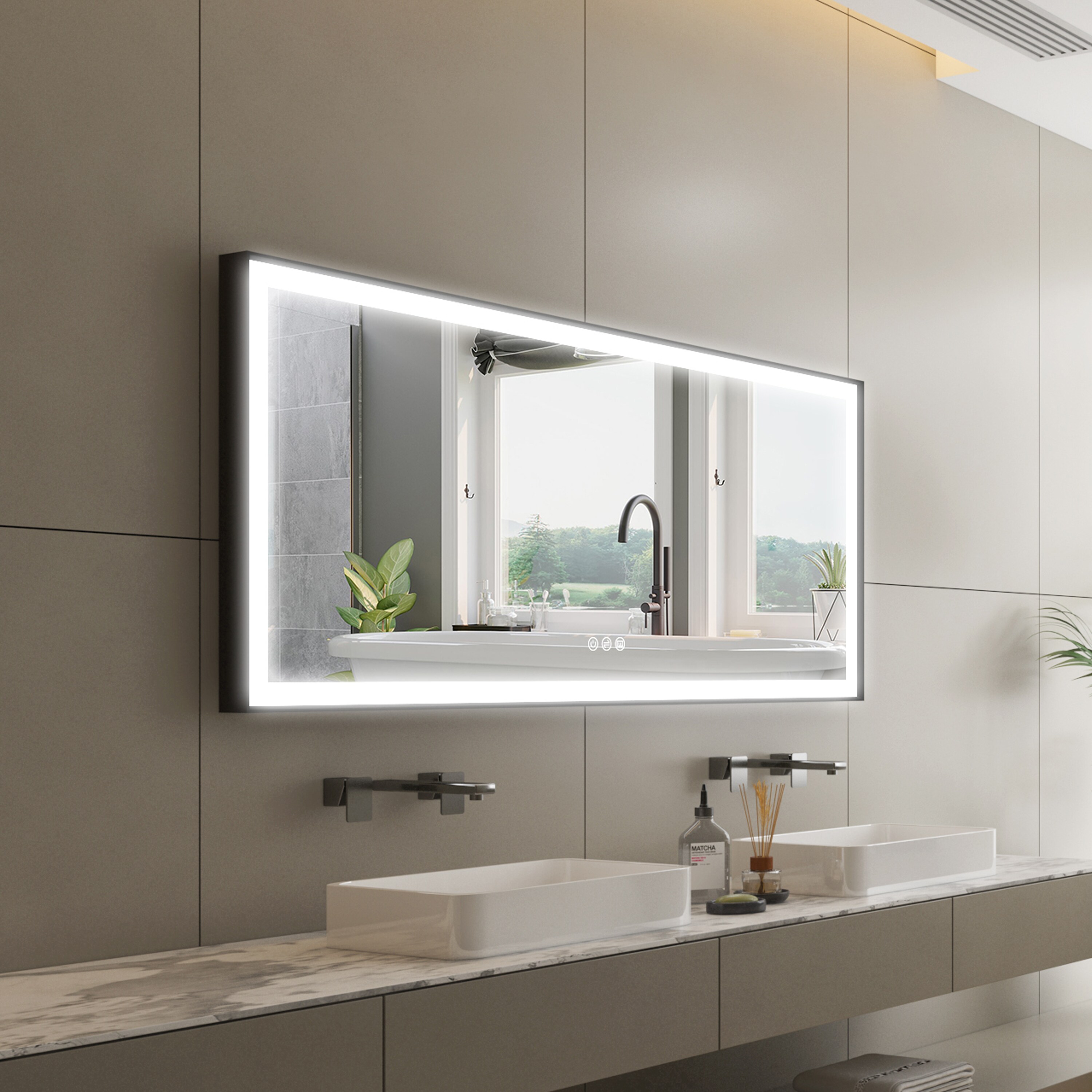 Forclover FLW-ER6028B Framed-Bath-Mirrors - View #2