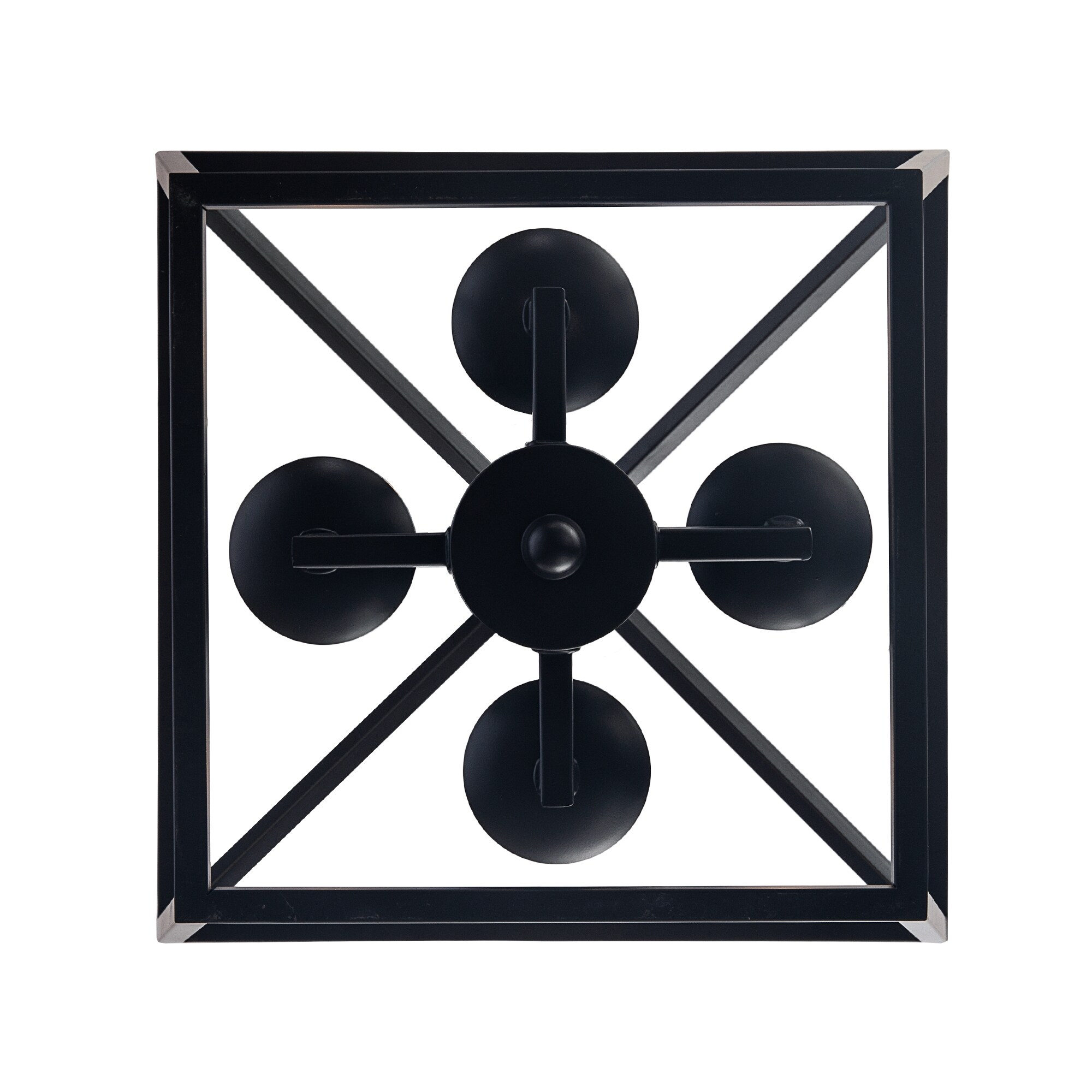Lacey Rustic Black Metal 4-Light Lantern Pendant