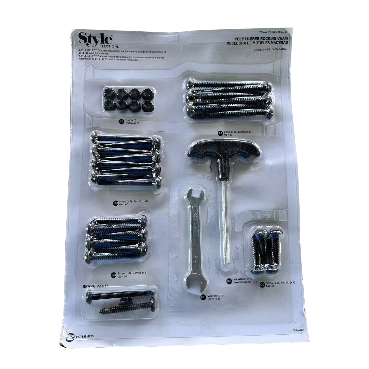 Style Selections 5997571-HP Table hardware pack for item 5997571