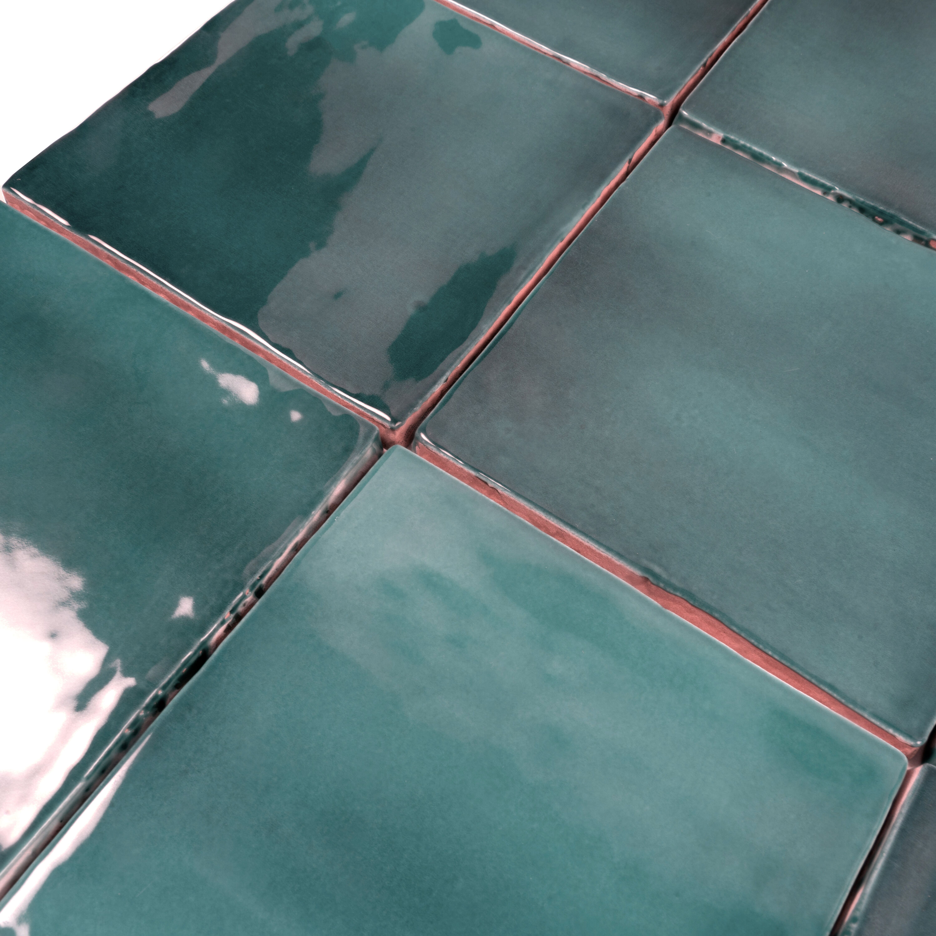 Emerald Glossy Ceramic Square Wall and Floor Tile 3.94 in.