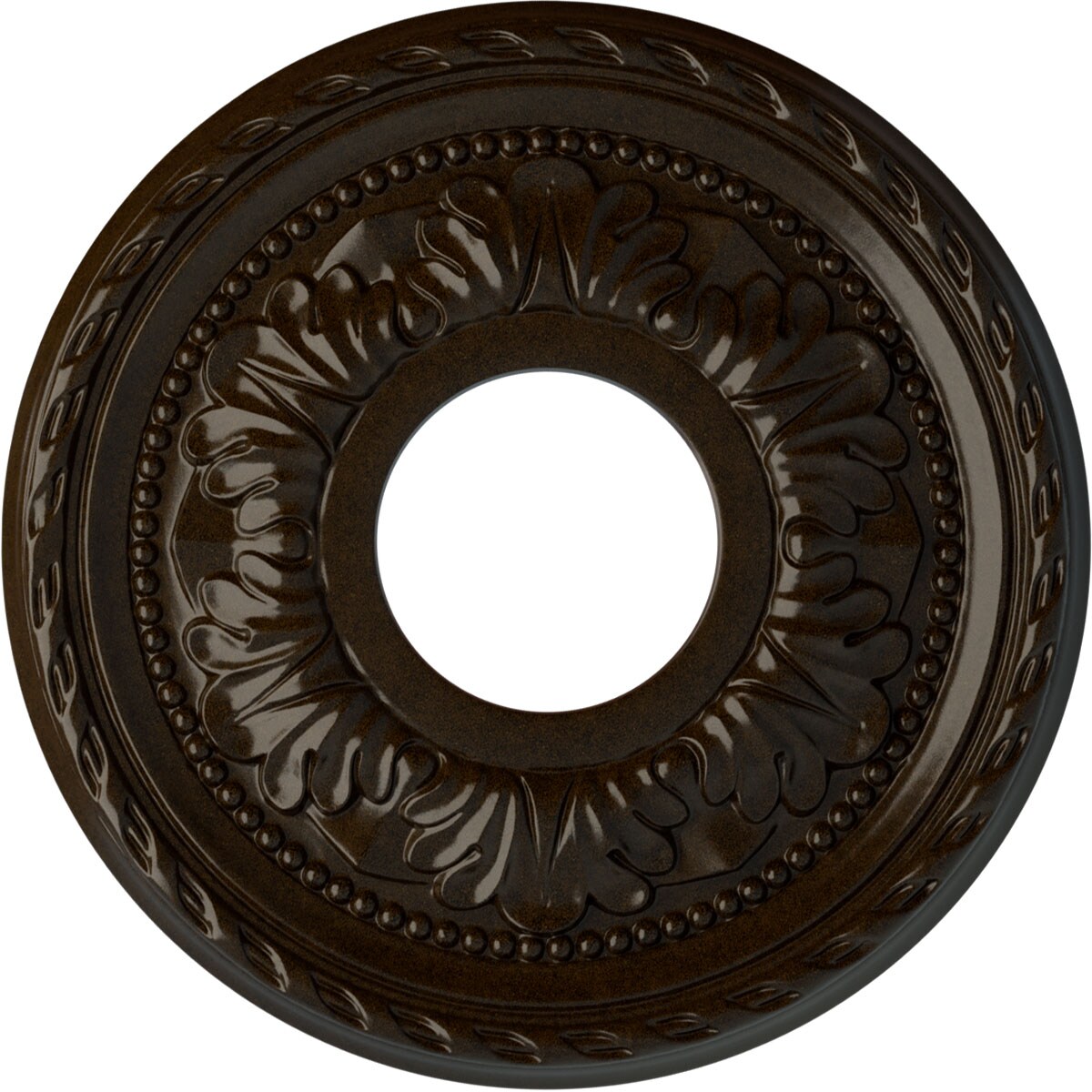 Ekena Millwork CM11PMBZS Palmetto 11.375-in W x 11.375-in L Painted Bronze Polyurethane Whole Ceiling Medallion