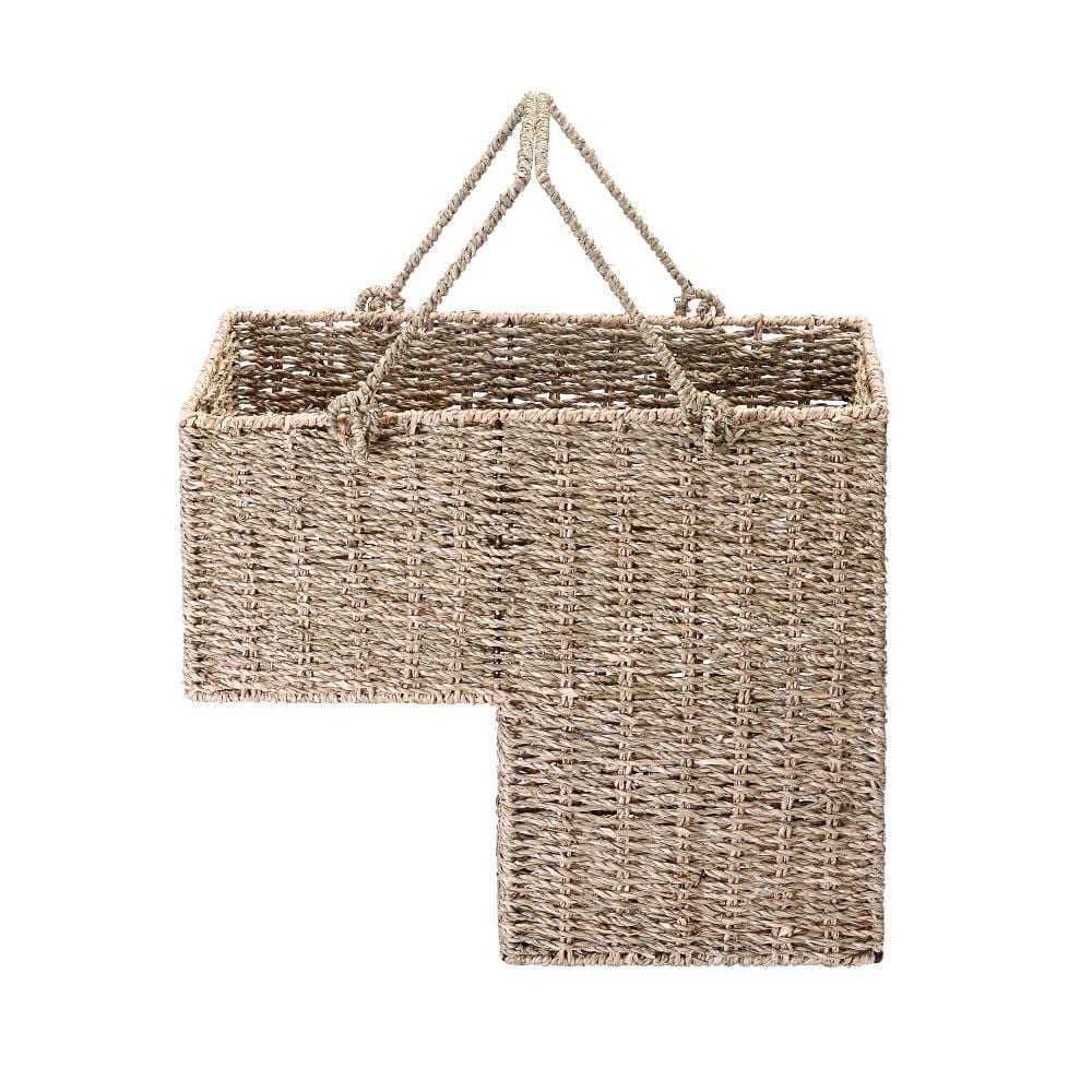 Hastings Home 2-Pack Hastings Home Baskets 12-in W x 8-in H x 16-in D Brown  Wicker Basket in the Storage Bins & Baskets department at