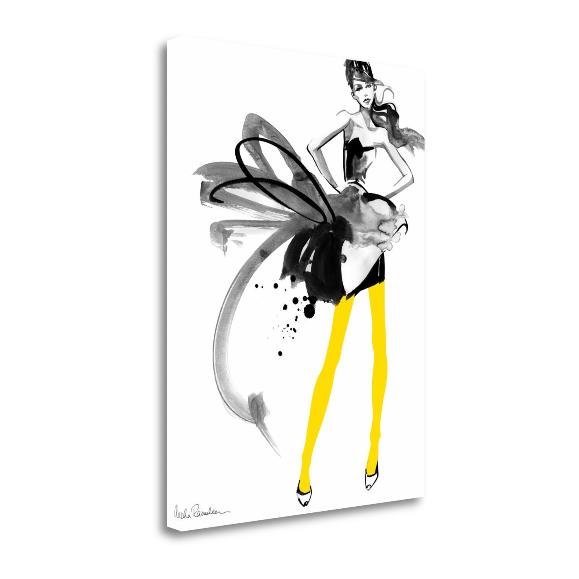 Tangletown Fine Art ICR718D-2533C Yellow Tights Aasha Ramdeen 33-in H x 25-in W Figurative Print on Canvas
