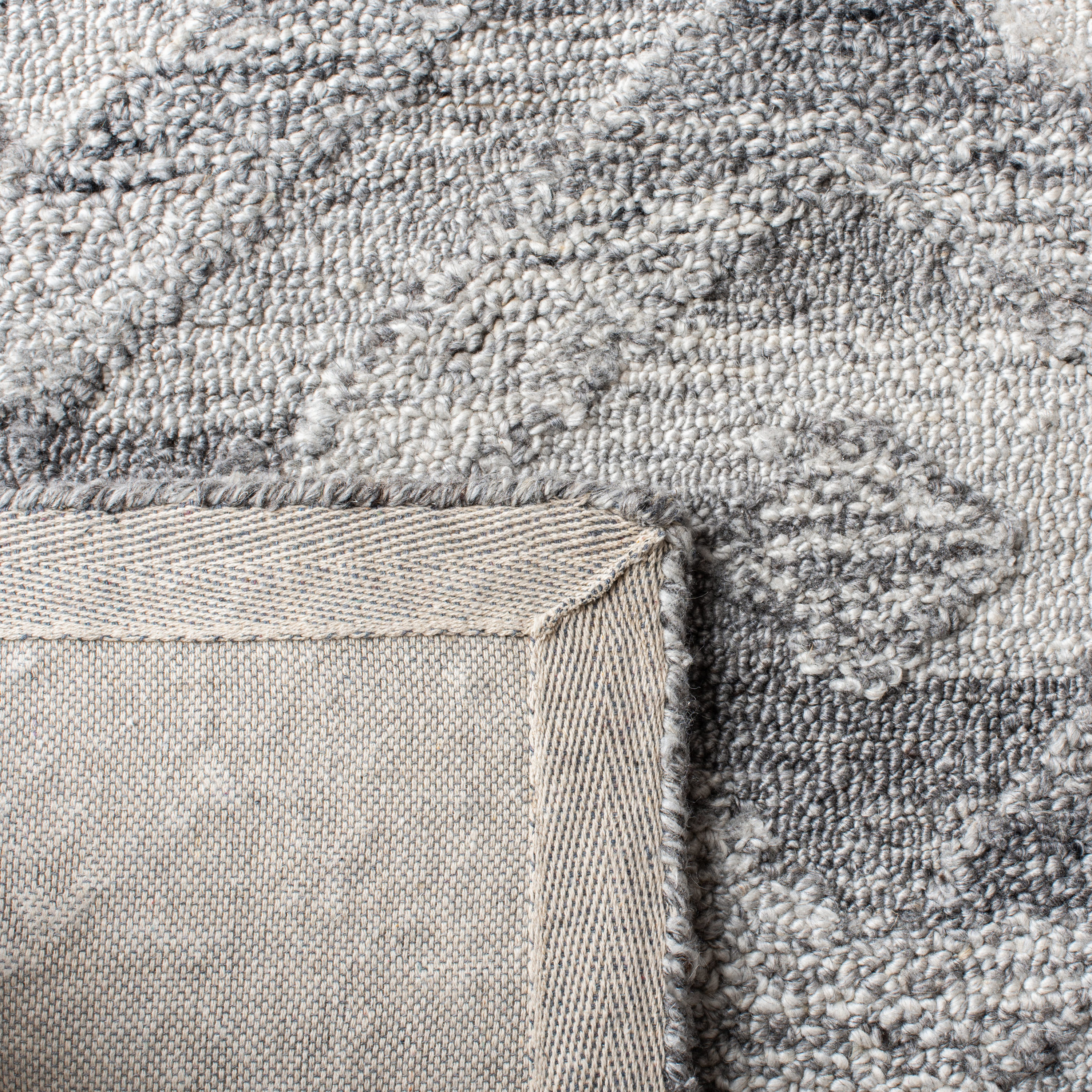 Gray Abstract Handmade Washable Wool Area Rug 5' x 8'