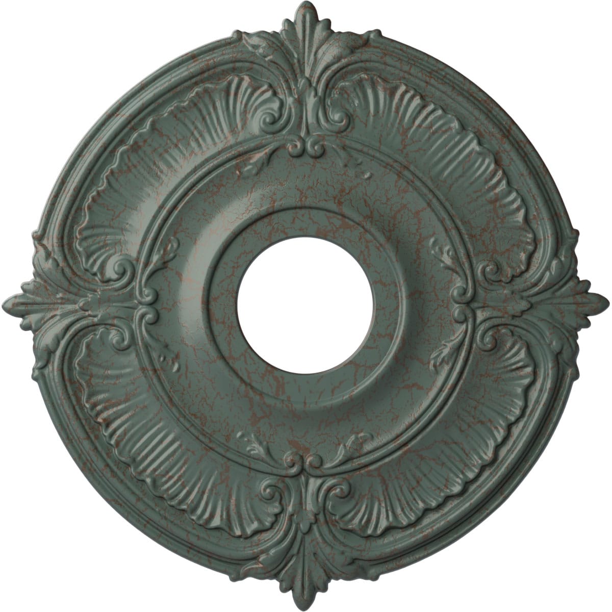 Ekena Millwork CM18ATCBC Attica 18-in W x 18-in L Painted Cloud Burst Crackle Polyurethane Whole Ceiling Medallion