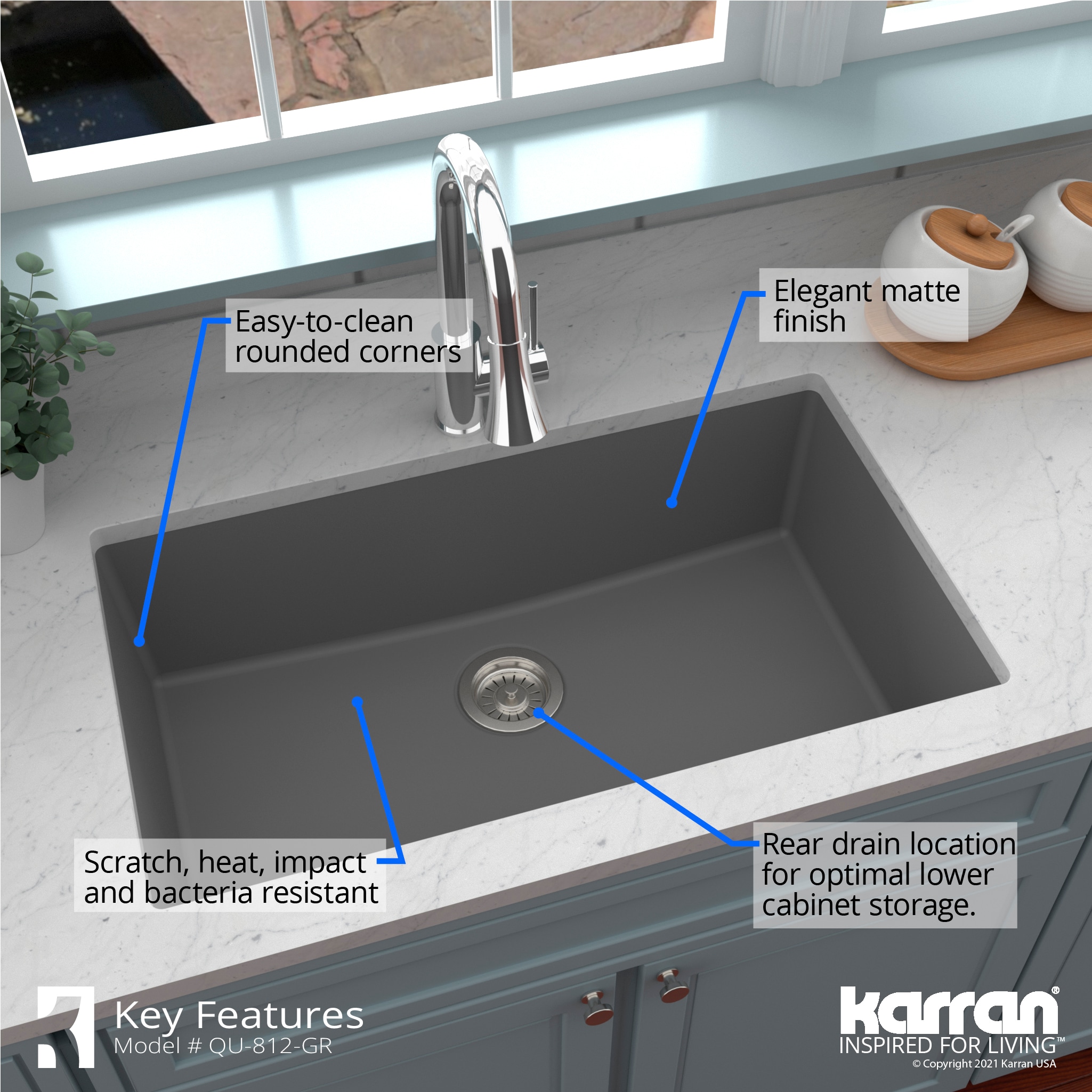 Karran QU-812-GR-PK1 Kitchen-Sinks - View #7